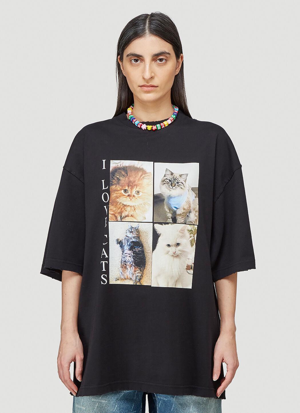 Balenciaga I Love Cats Xl T shirt in Black Lyst Canada