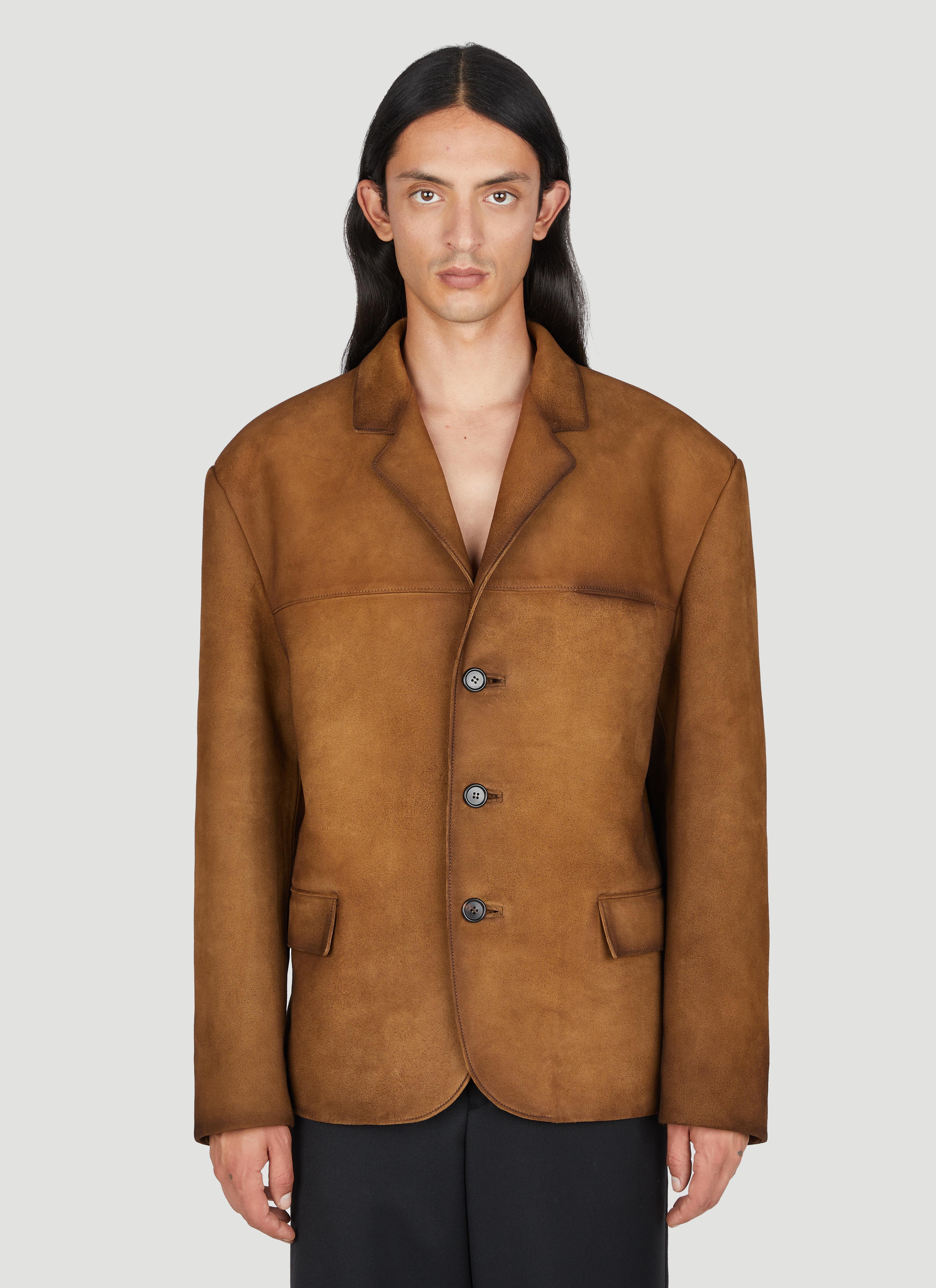 Prada Suede Blazer in Brown for Men | Lyst