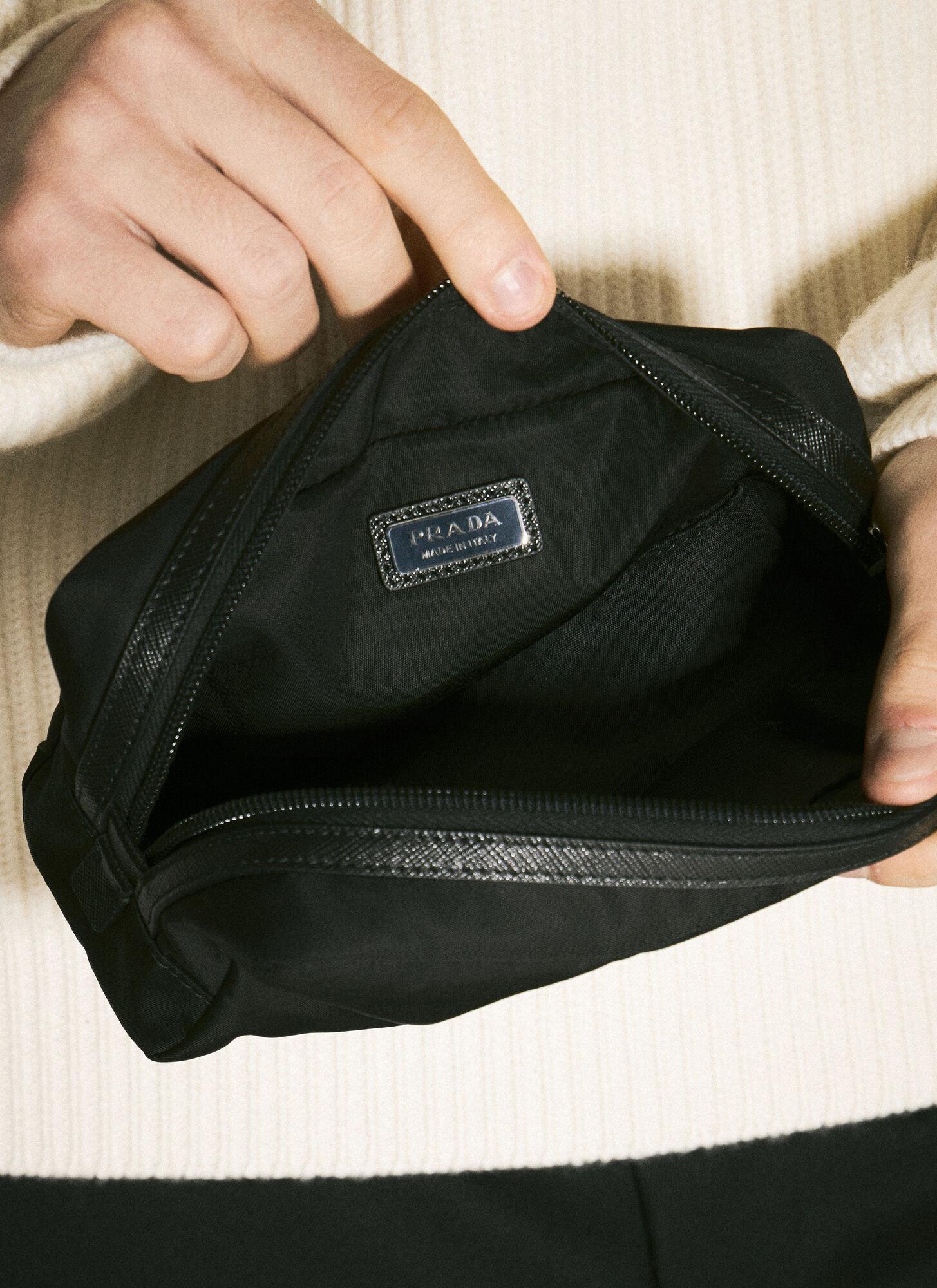 Prada Re Nylon And Saffiano Leather Cosmetic Case in Black for Men Lyst UK