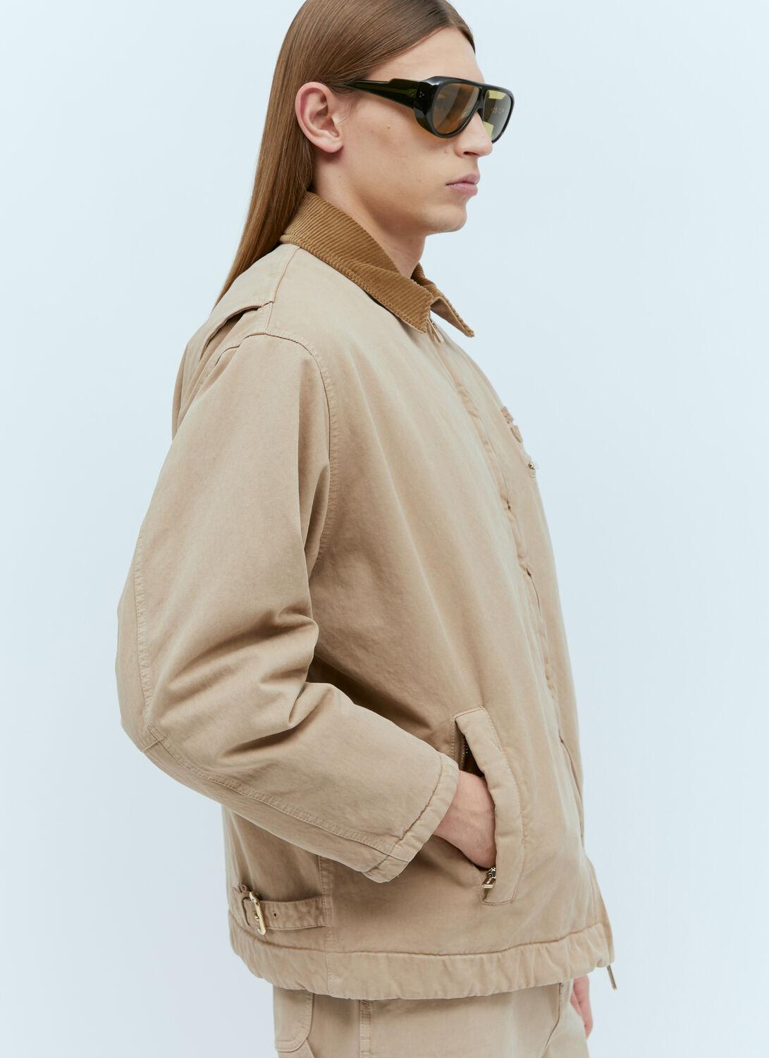 Miu Miu Garment-dyed Gabardine Blouson Jacket in Natural for