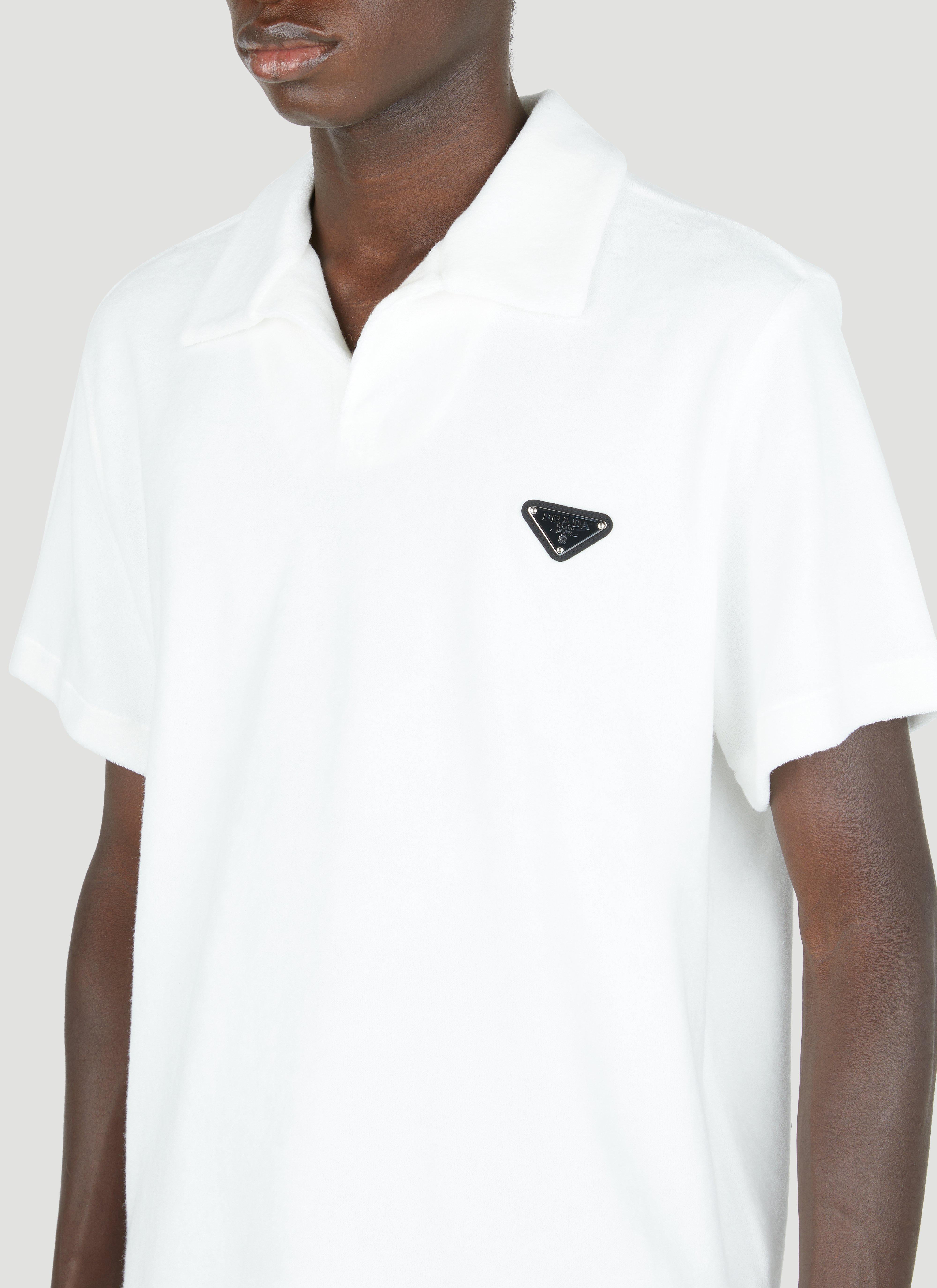 トップス PRADA logo plate polo shirt PRADA WOMENS CLASSIC LOGO POLO T-SHIRT VINTAGE ZIP POCKETS