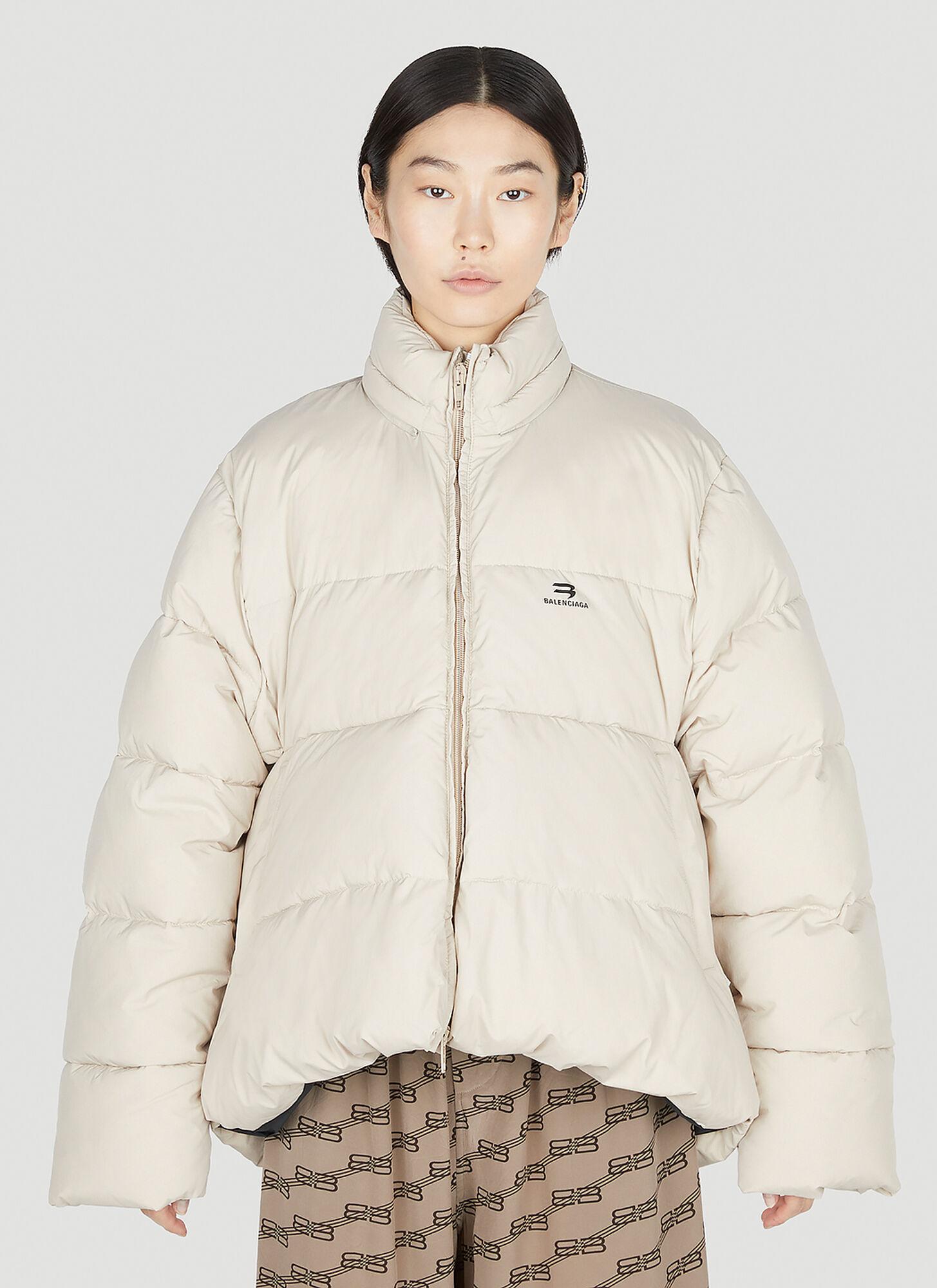 Balenciaga C-shape Puffer Jacket in Natural | Lyst