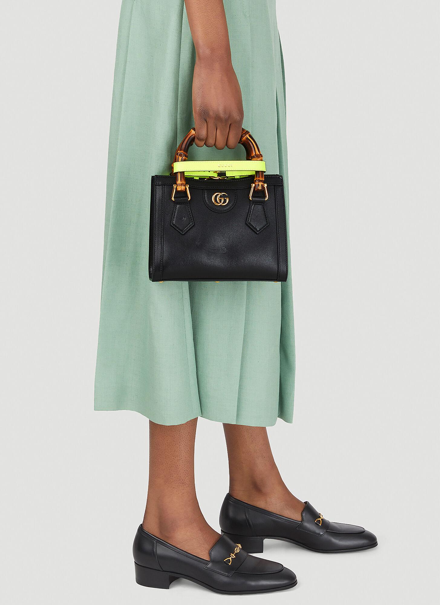 Gucci Diana Bamboo Handle Mini Handbag in Black | Lyst