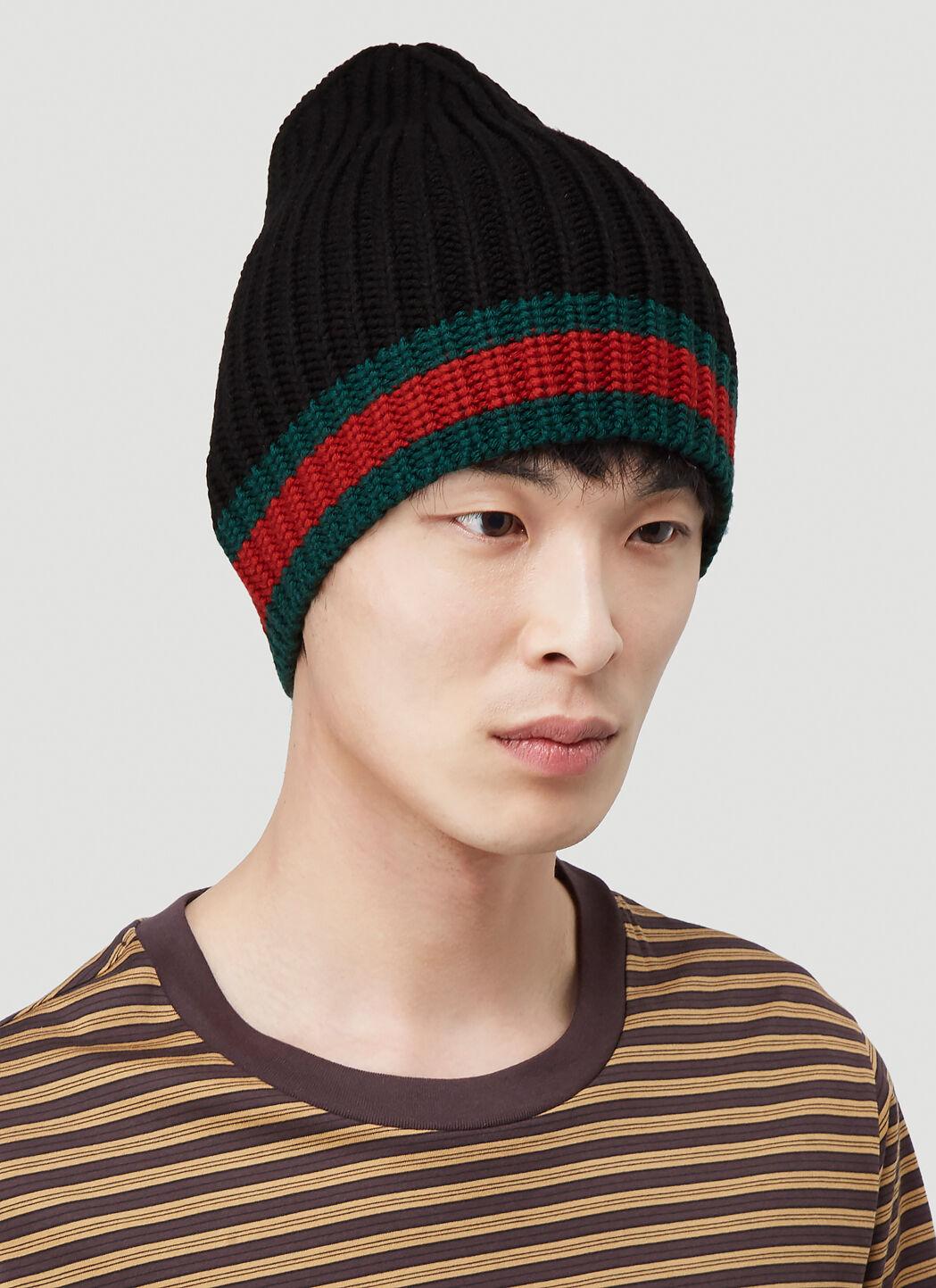 Gucci Striped Knitted Wool Beanie in 