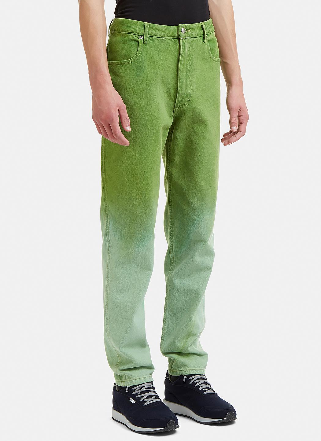 Eckhaus Latta Denim Straightleg Faded Jeans In Green for Men Lyst