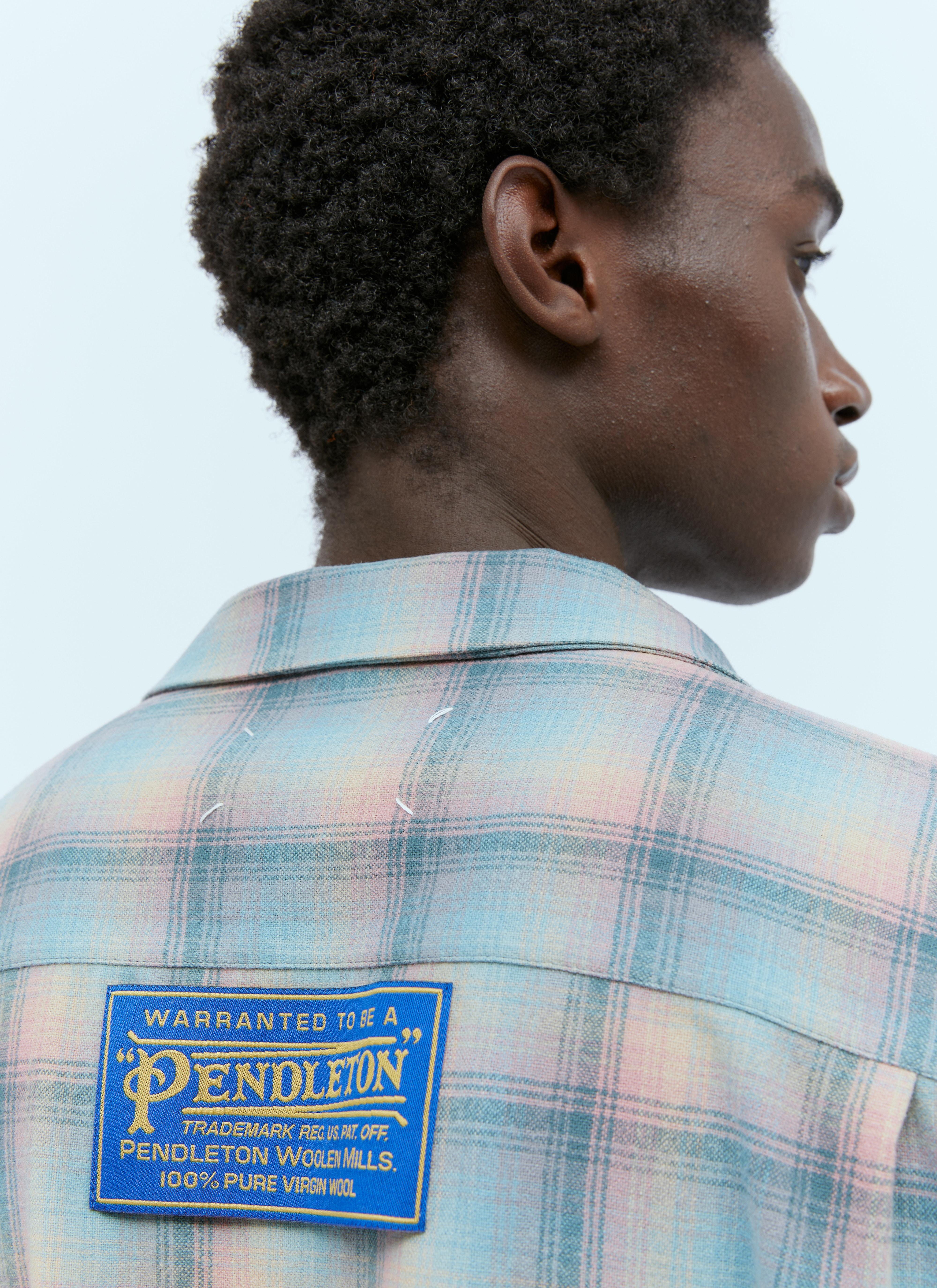 Maison Margiela Oversized Wool Check Shirt in Blue for Men Maison Margiela Oversized Wool Check Shirt in Blue for Men