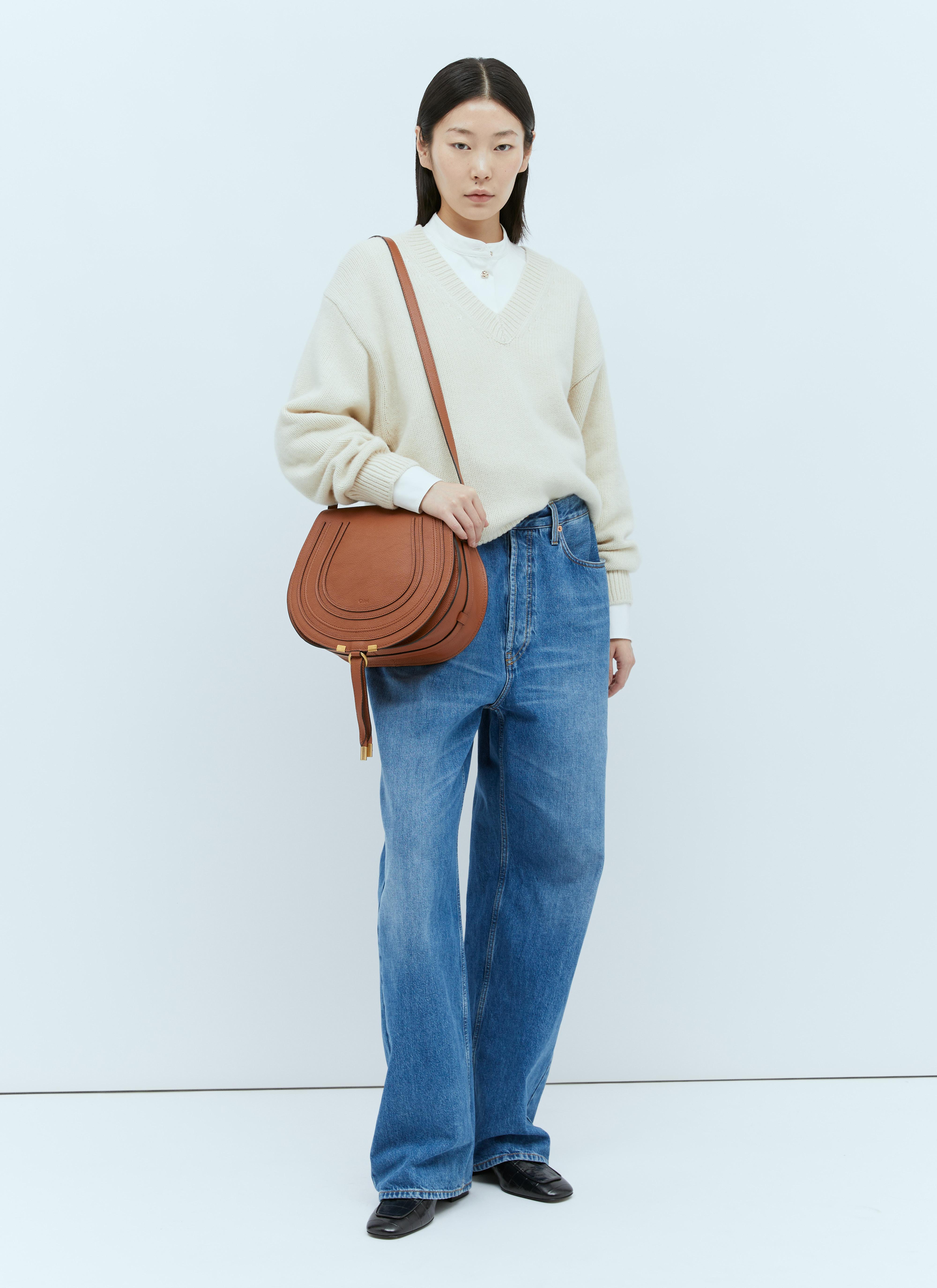 Chloé Marcie Medium Saddle Bag in White Lyst UK