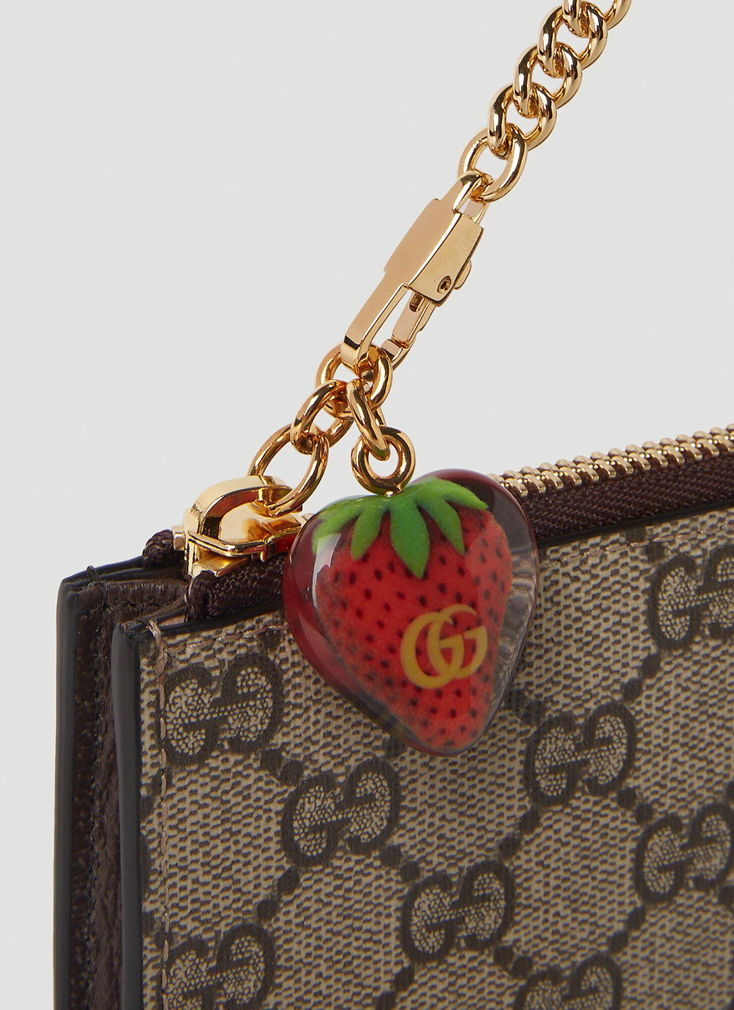 Gucci Women's Strawberry-clasp Moiré Clutch Bag