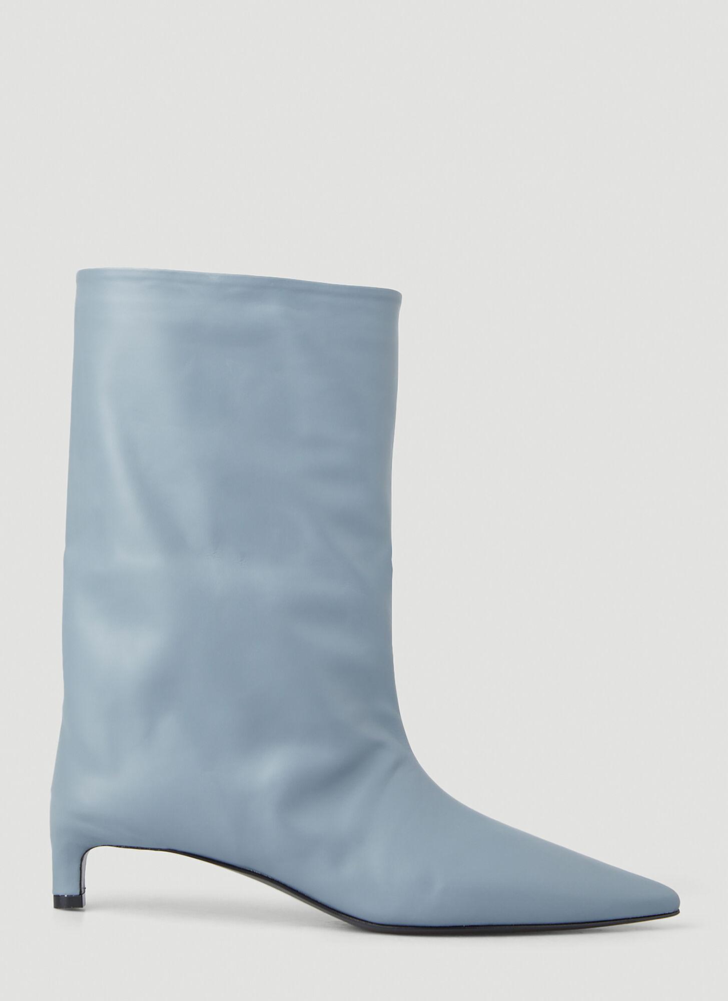 Blue kitten heel boots Clearance