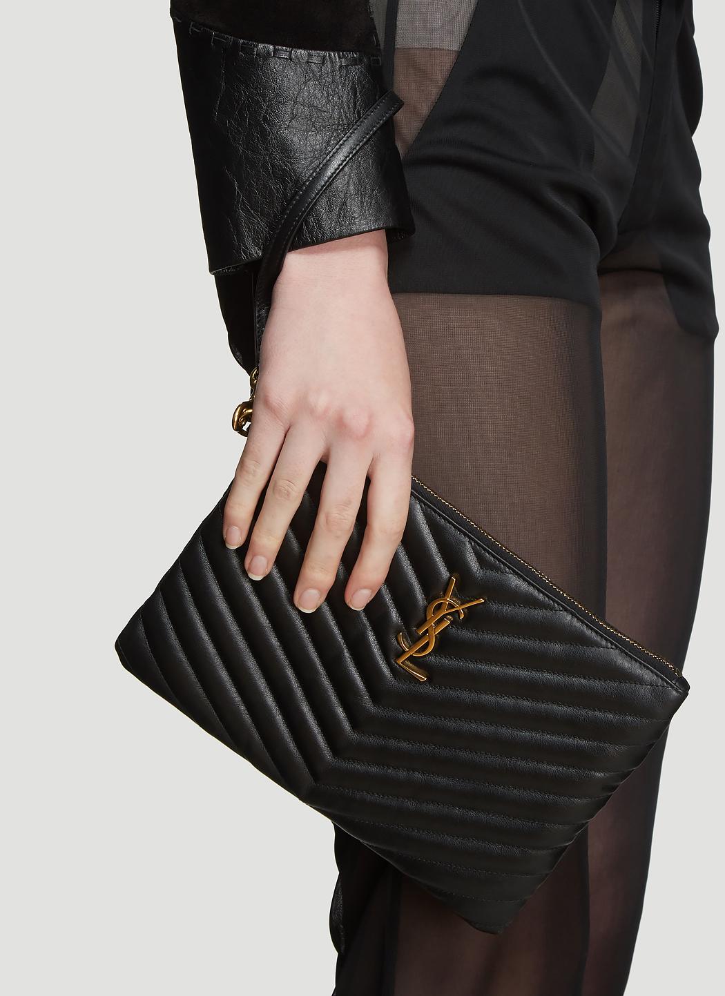 monogram a5 pouch in matelassé leather