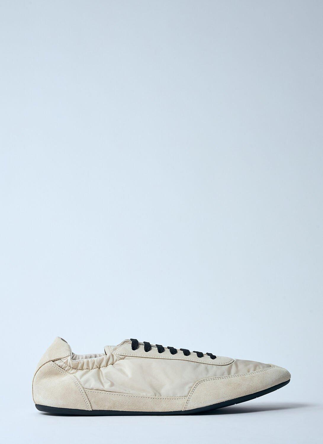 Prada Collapse Re-Nylon And Suede Sneakers in White for Men