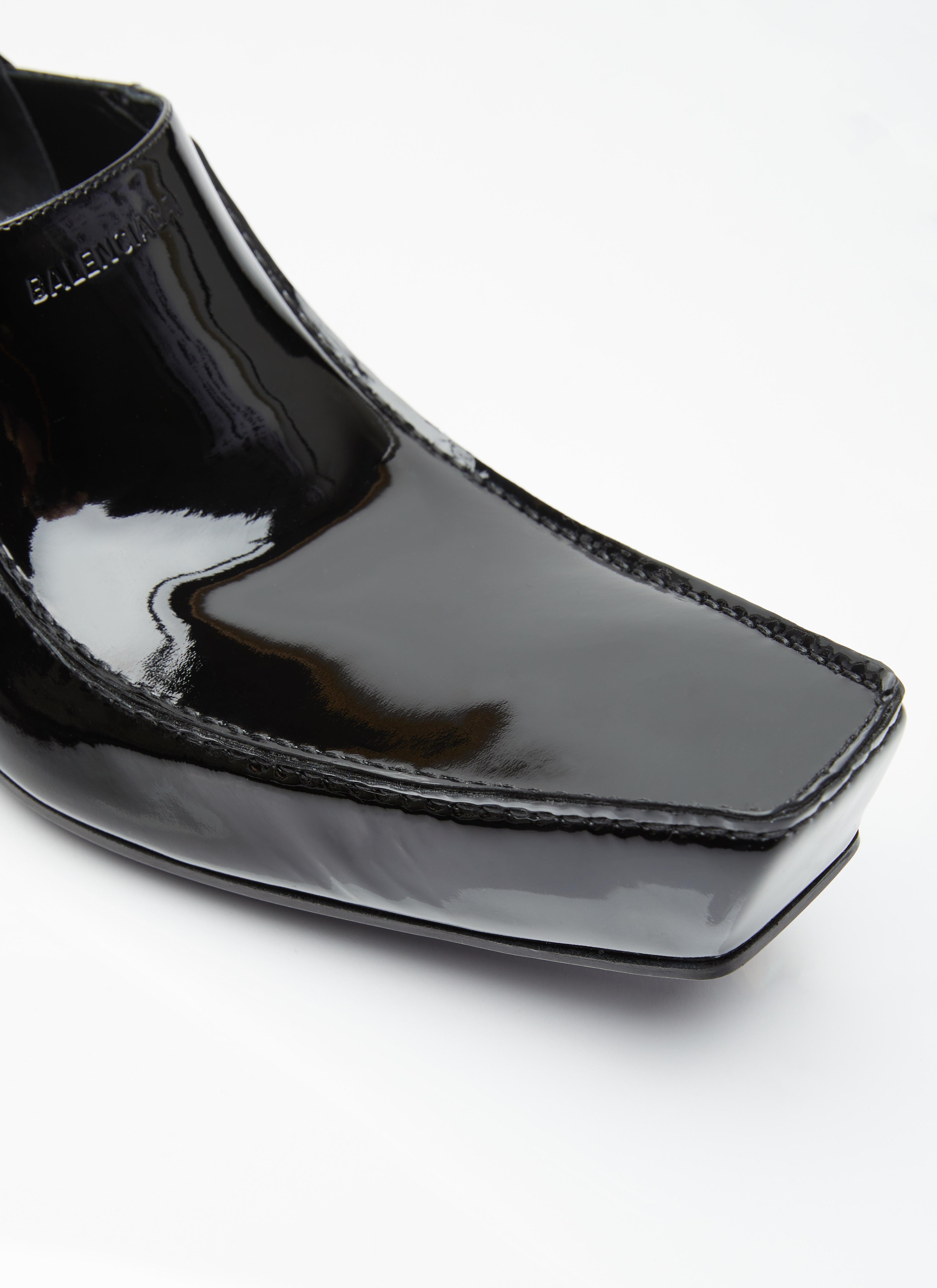 破格balenciaga romeo Balenciaga Romeo Collapsible-Heel Patent-Leather Loafers in Black
