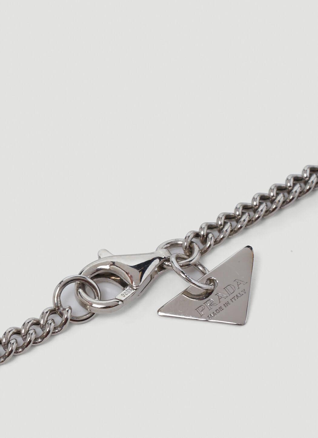 Prada Triangle Logo Necklace in Black for Men | Lyst Canada