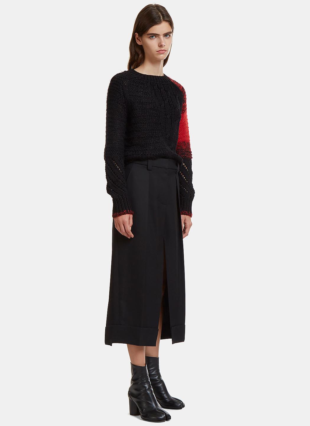 Lyst - Helmut Lang Patchwork Knit Sweater In Red And Black in Red