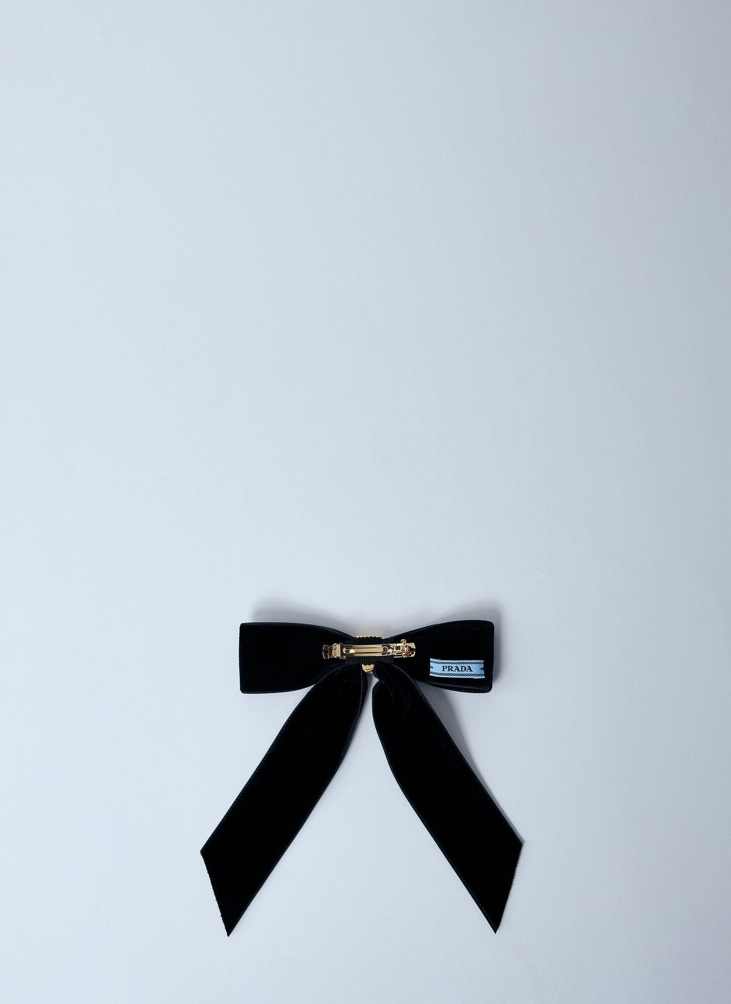 Prada Velvet Hair Clip in Black | Lyst Canada