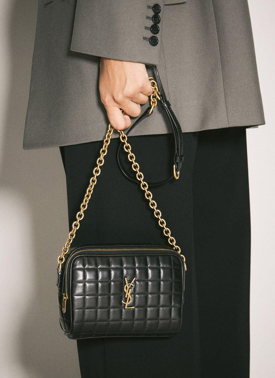 Brown Suede Small Loulou MatelassÃ© Suede Shoulder Bag Yves Saint