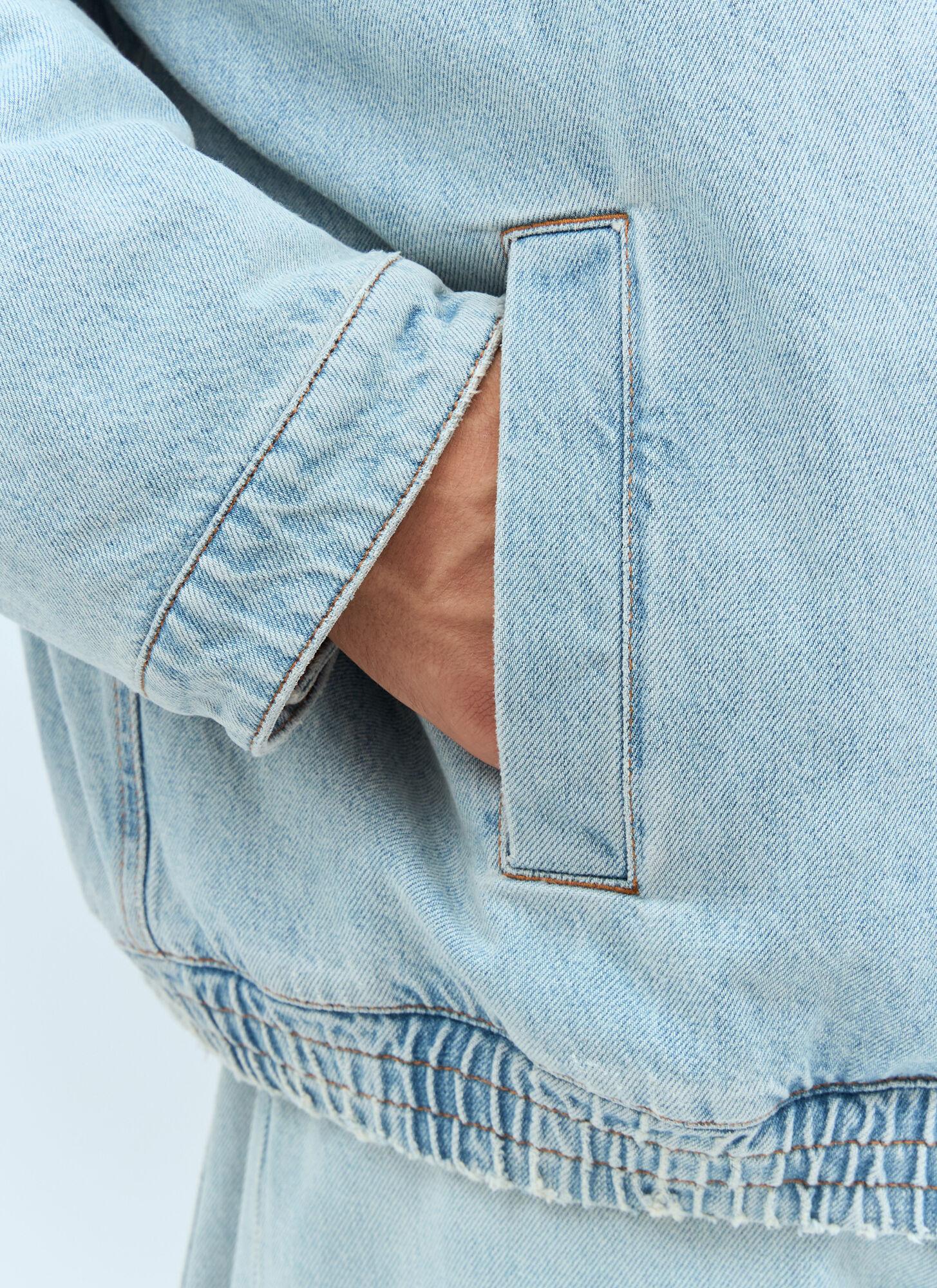Miu Miu Padded Denim Jacket in Blue | Lyst UK