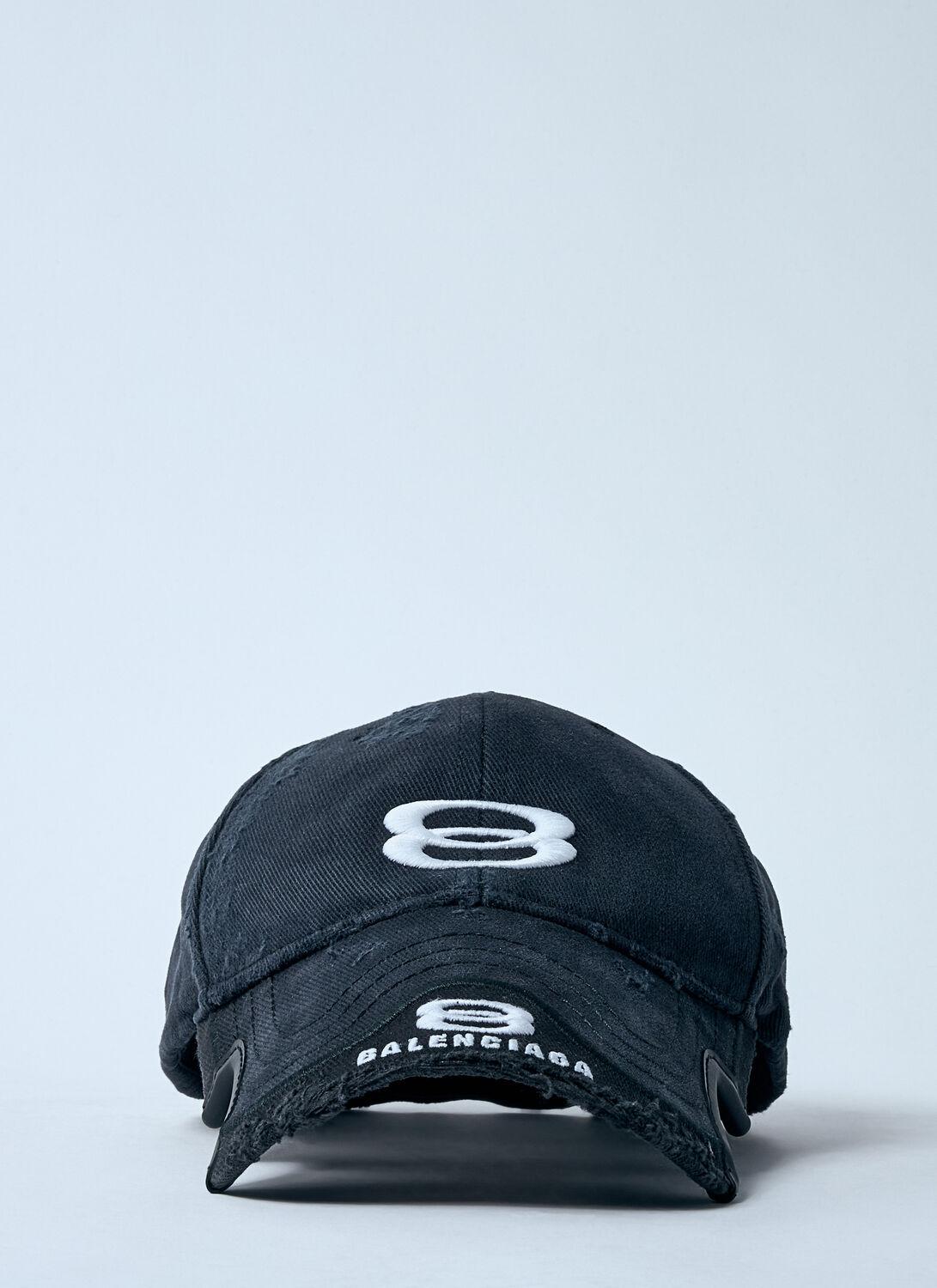 Balenciaga Double Logo Embroidery Baseball Cap in Blue for