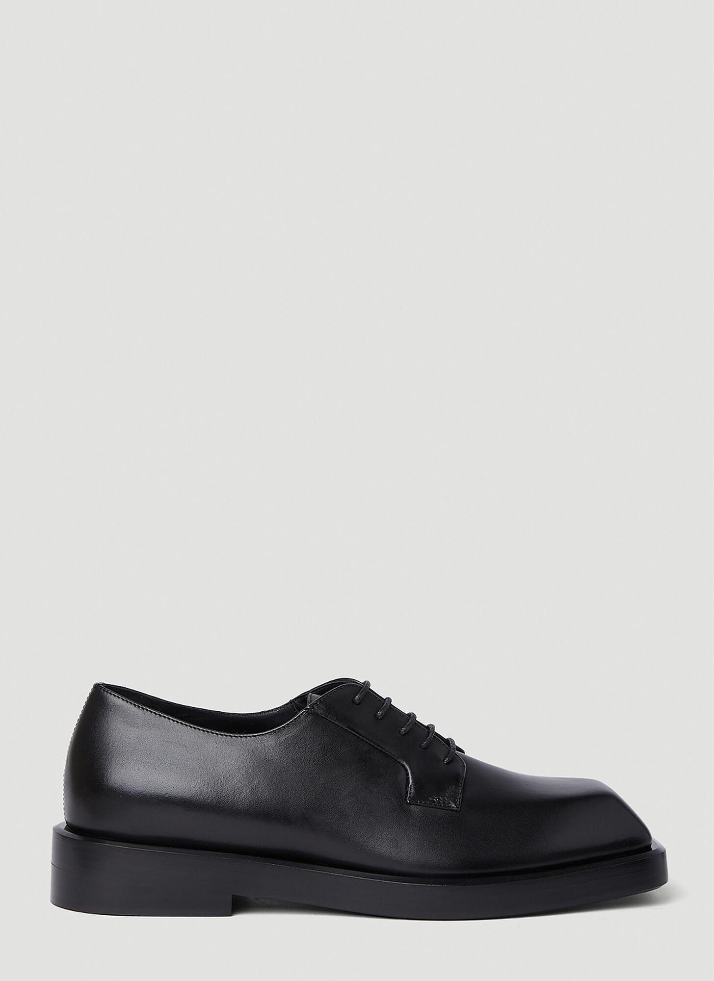 Versace Square Toe Derby Shoes in Black for Men | Lyst
