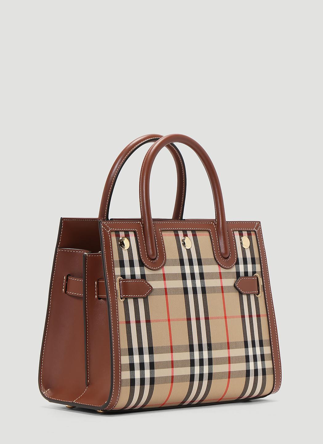 Burberry Title Vintage-check Mini Tote Bag in Brown for Men | Lyst