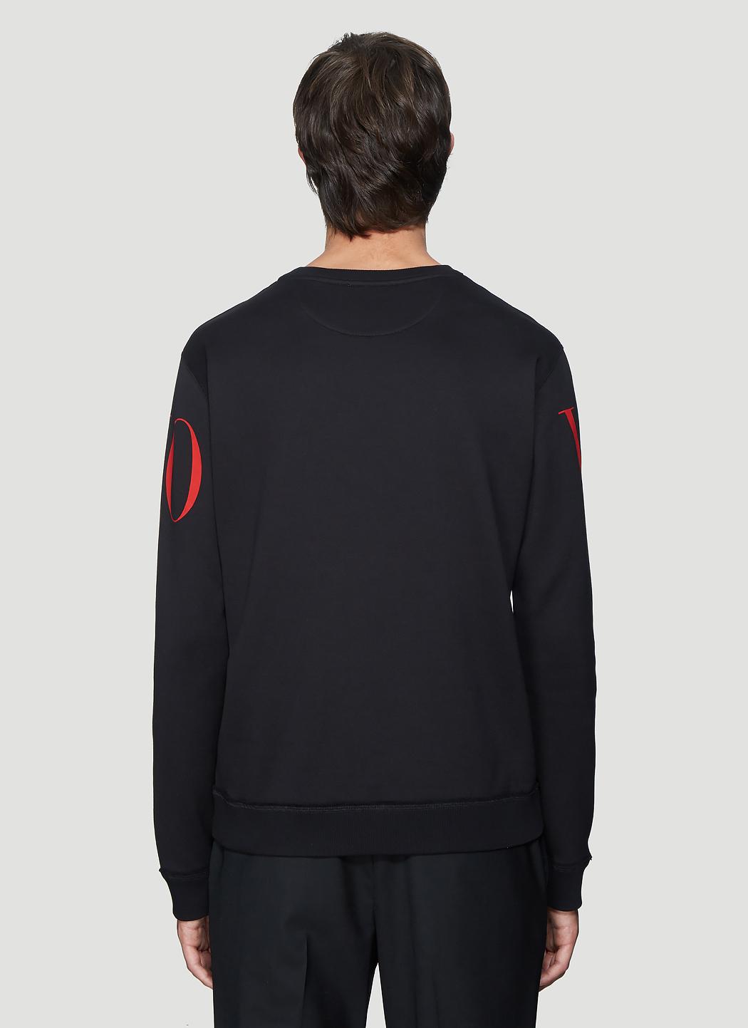 Valentino Logo-print Cotton-blend Sweatshirt in Black for