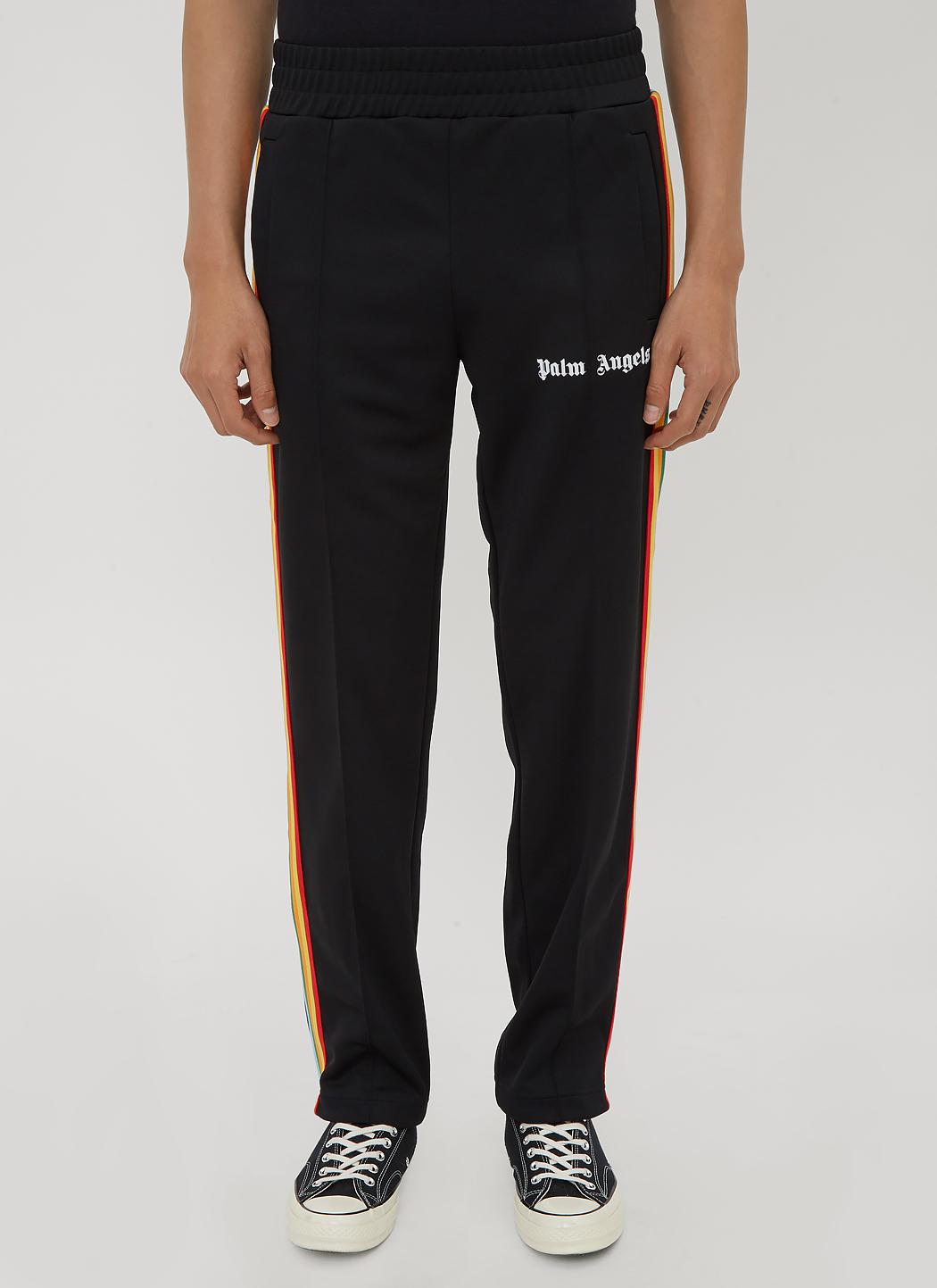 Palm Angels Synthetic Rainbow Stripe Track Pants In Black for Men - Lyst
