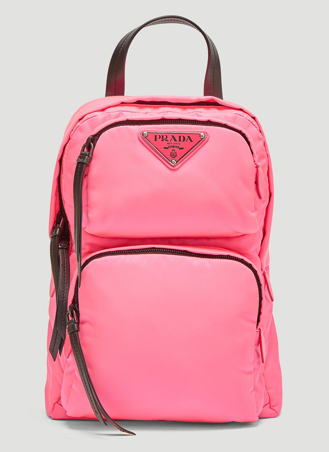 Prada Synthetic Leather-trimmed Neon Shell Backpack in Fuschia (Pink ...