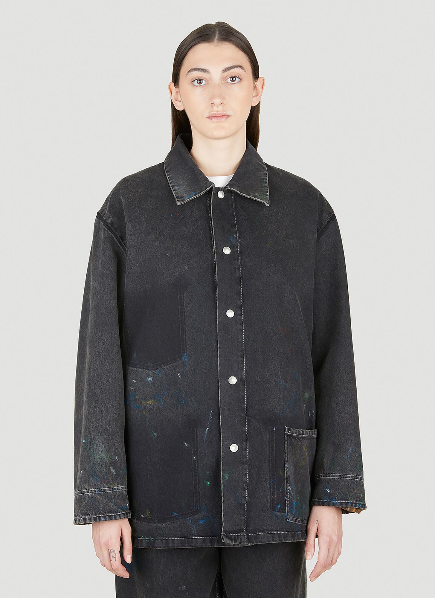 Maison Margiela Paint Splatter Denim Jacket in Gray Lyst