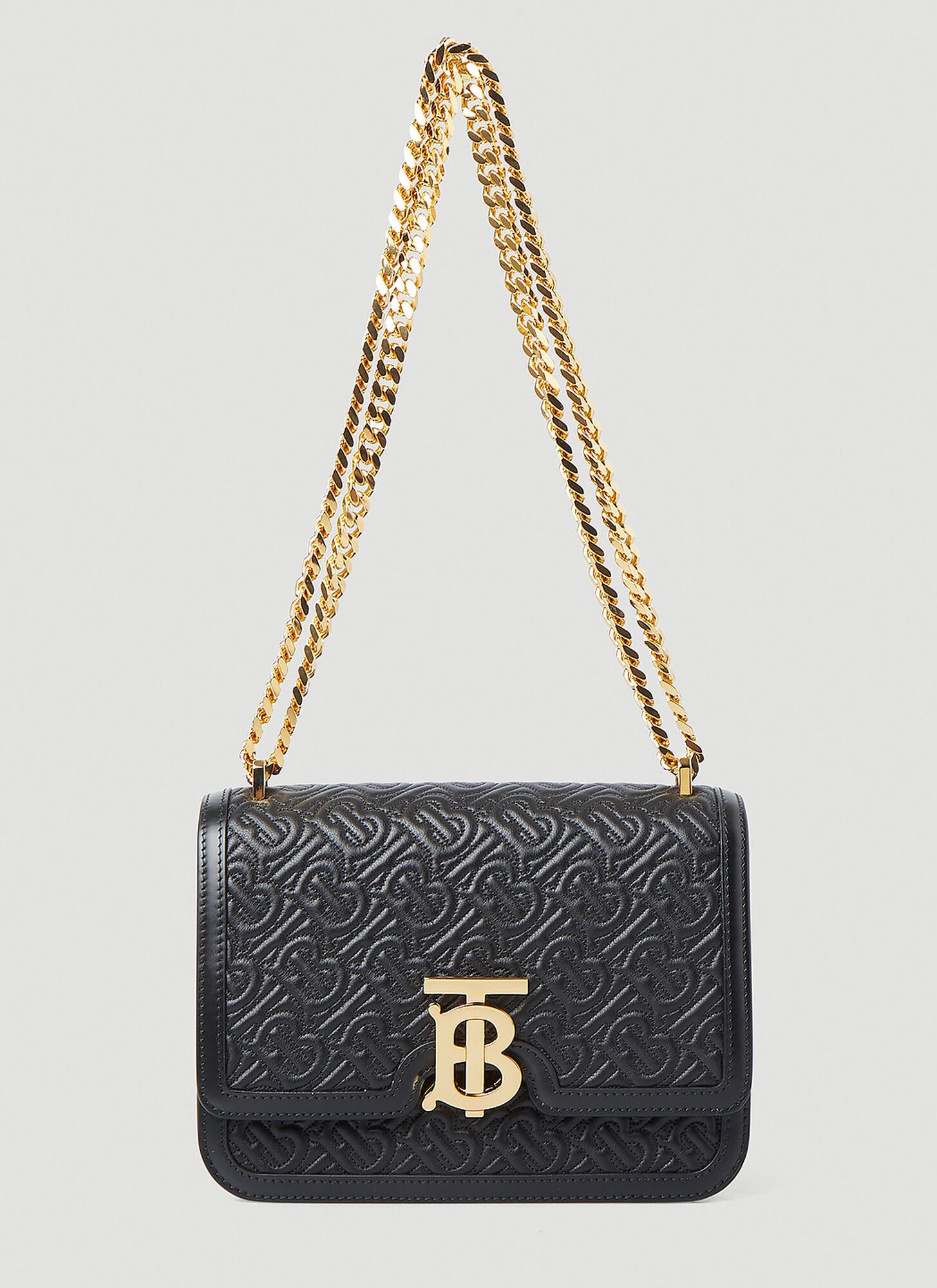 Burberry Tb Monogram Quilted Small Shoulder Bag in Black | Lyst