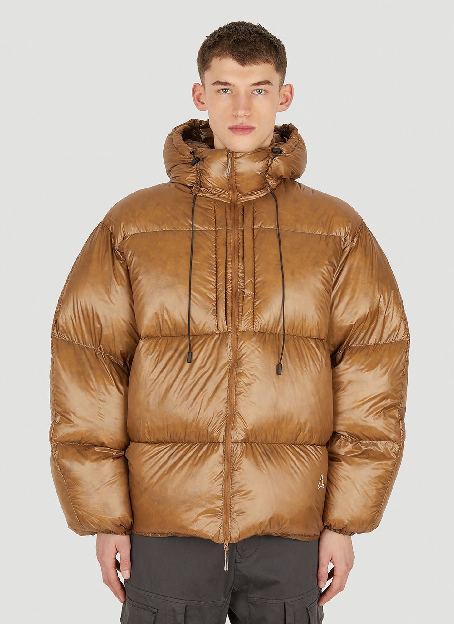 Roa Shiny Hooded Down Jacket in Brown for Men Lyst