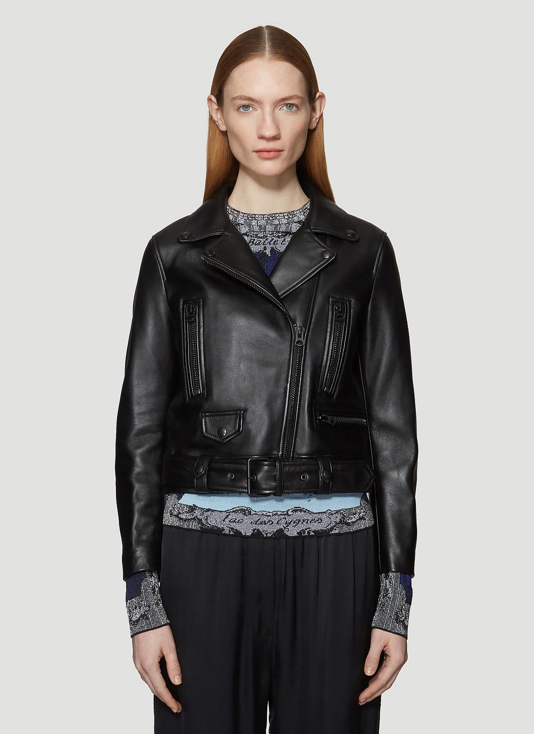Download Acne Studios Leather Mock Motorcycle Jacket In Black - Lyst