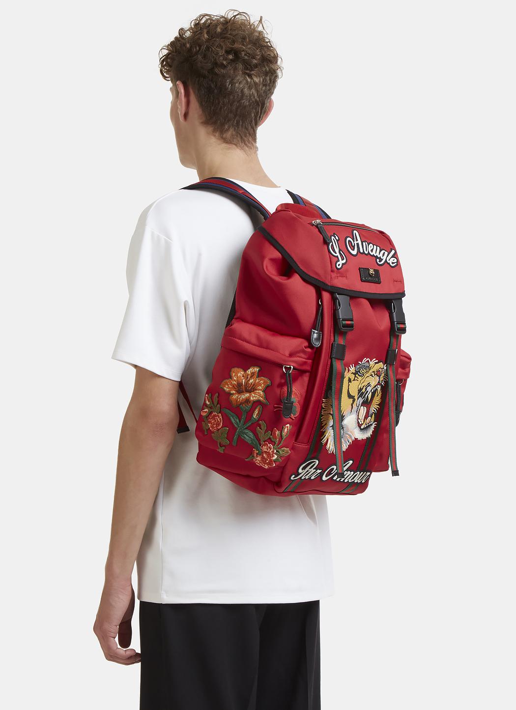gucci embroidered backpack