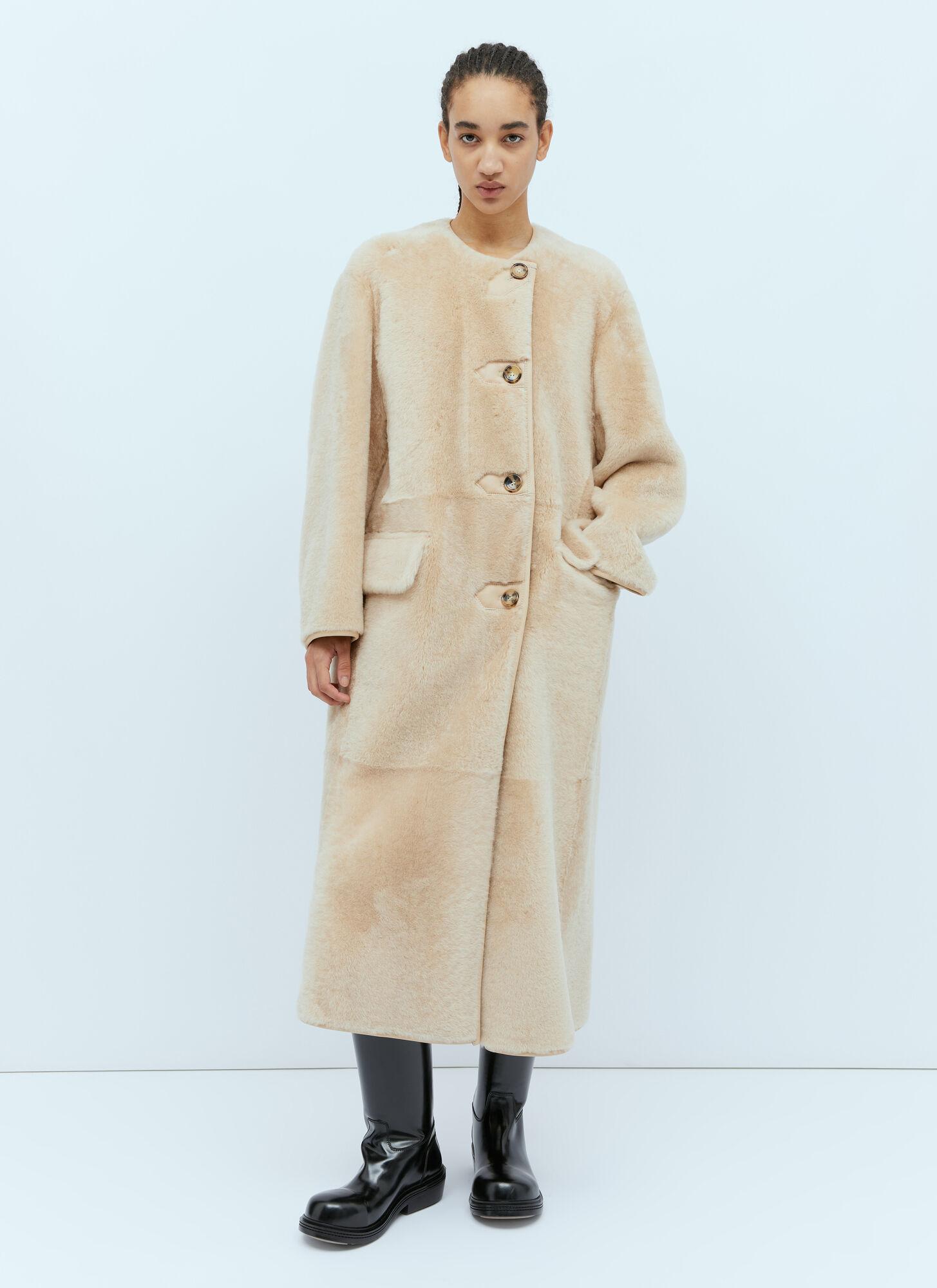 Max Mara Reversible Sheepskin Coat in White Lyst UK
