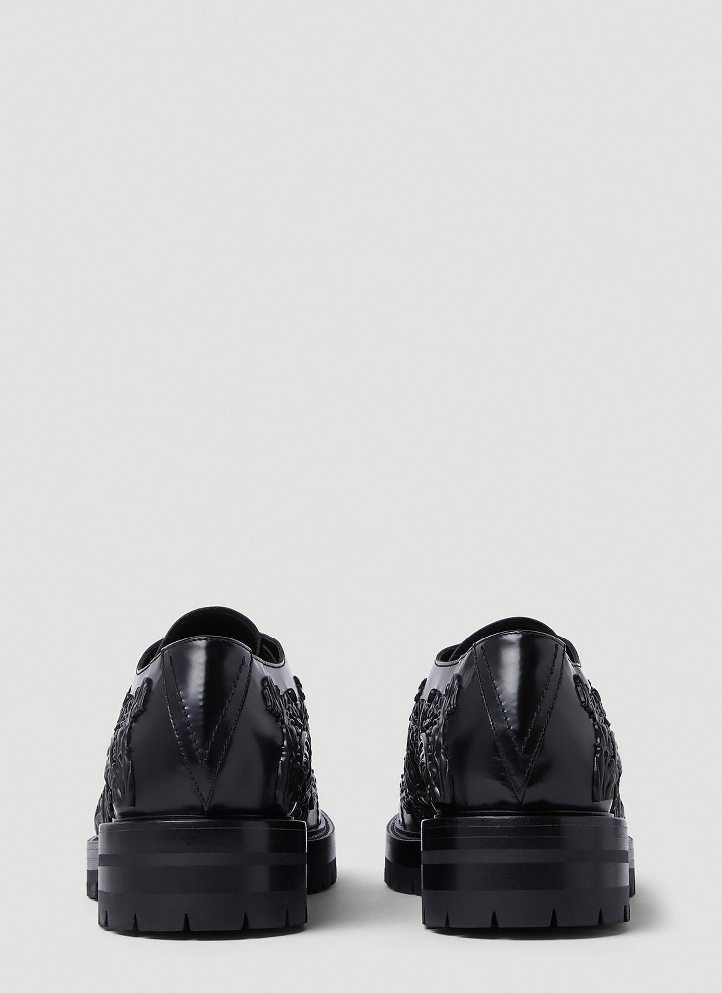 Versace Barocco Column Derby Shoes in Black for Men | Lyst