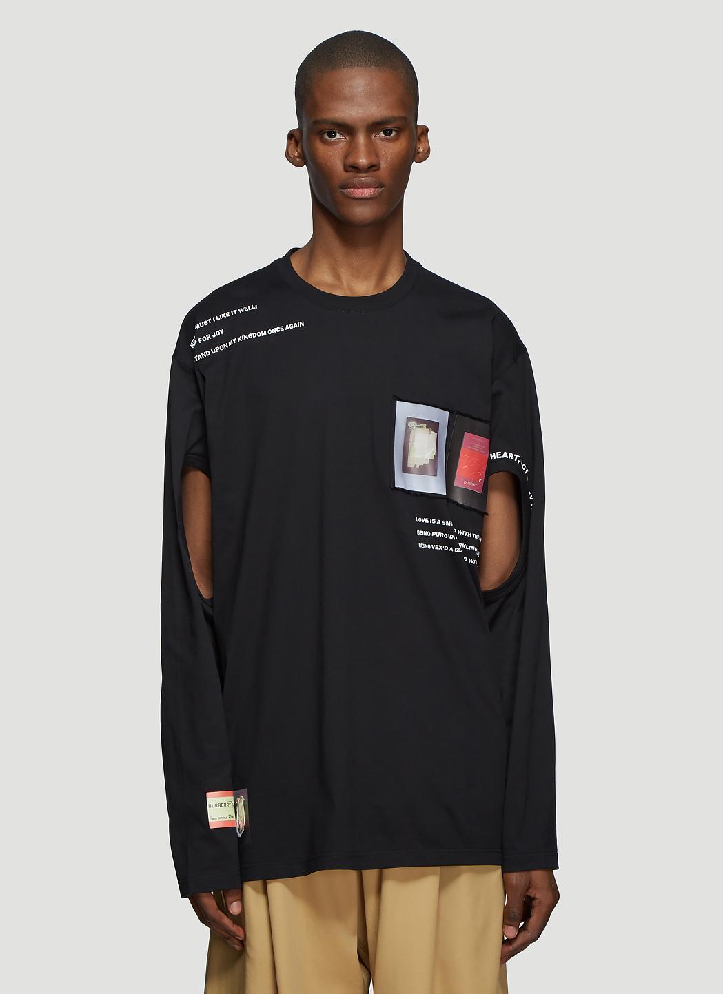 burberry cut out montage shirt