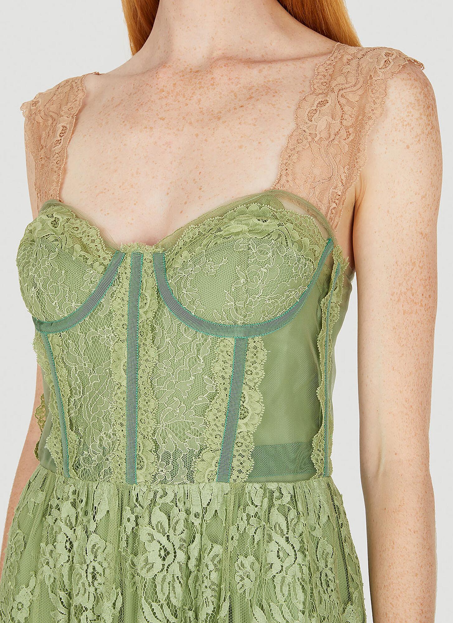 Gucci Floral Lace Gown in Green | Lyst