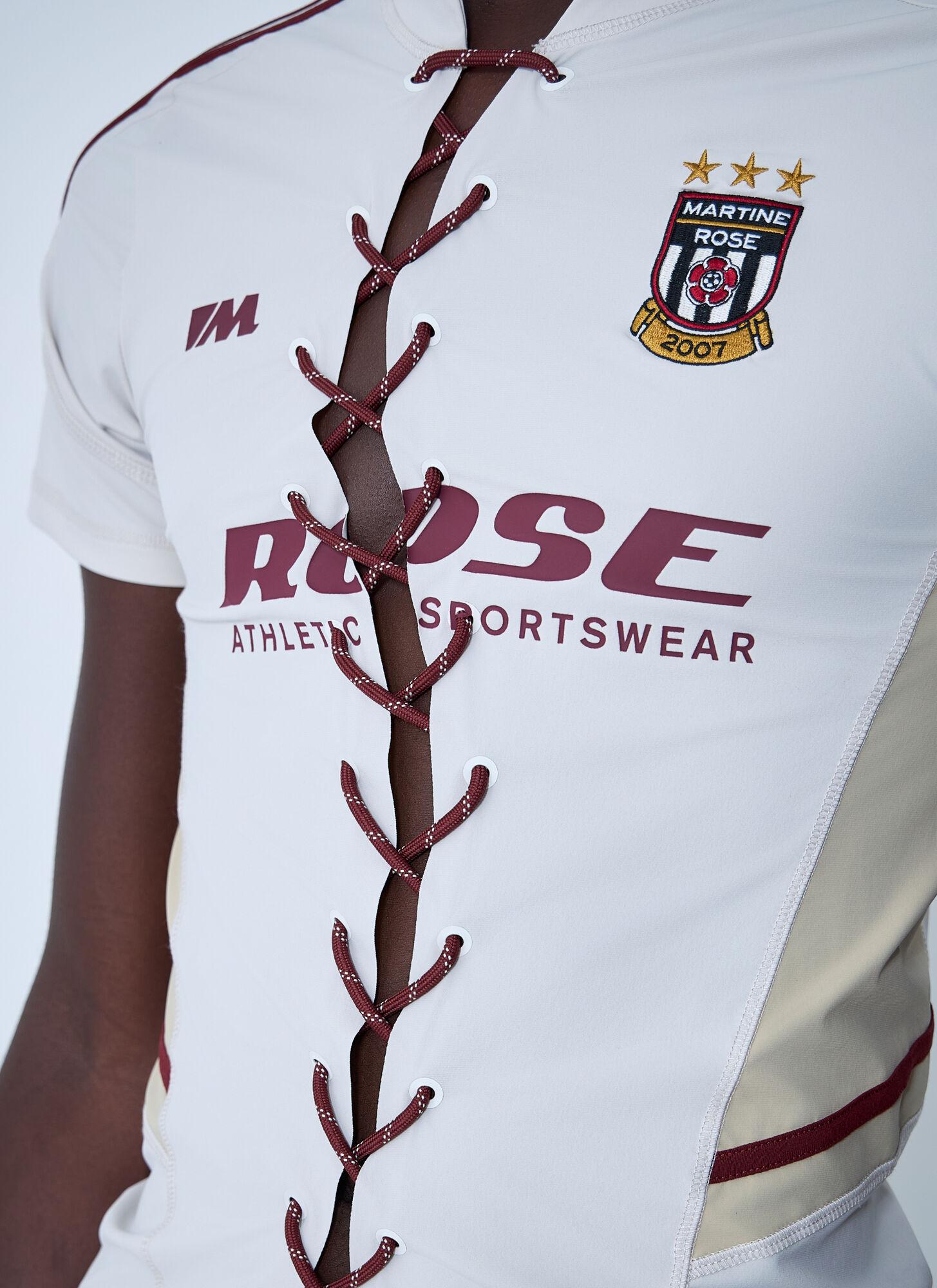 Martine Rose Lace-Up Logo Motif Football Shirt in White for Men