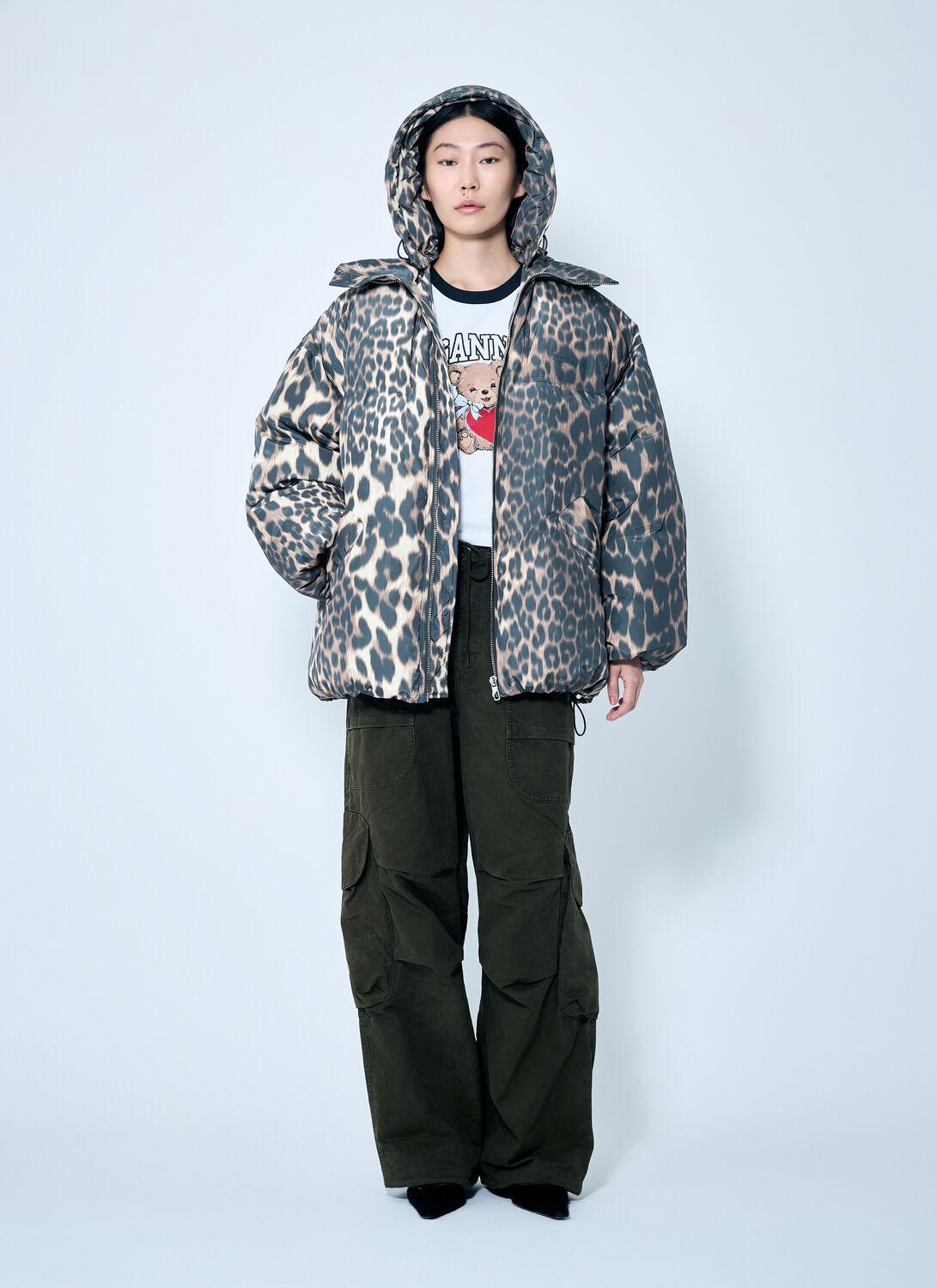 【GANNI】Leopard Midi レオパード パファー ジャケット GANNI Leo Puffers Midi Jacket | Shopbop