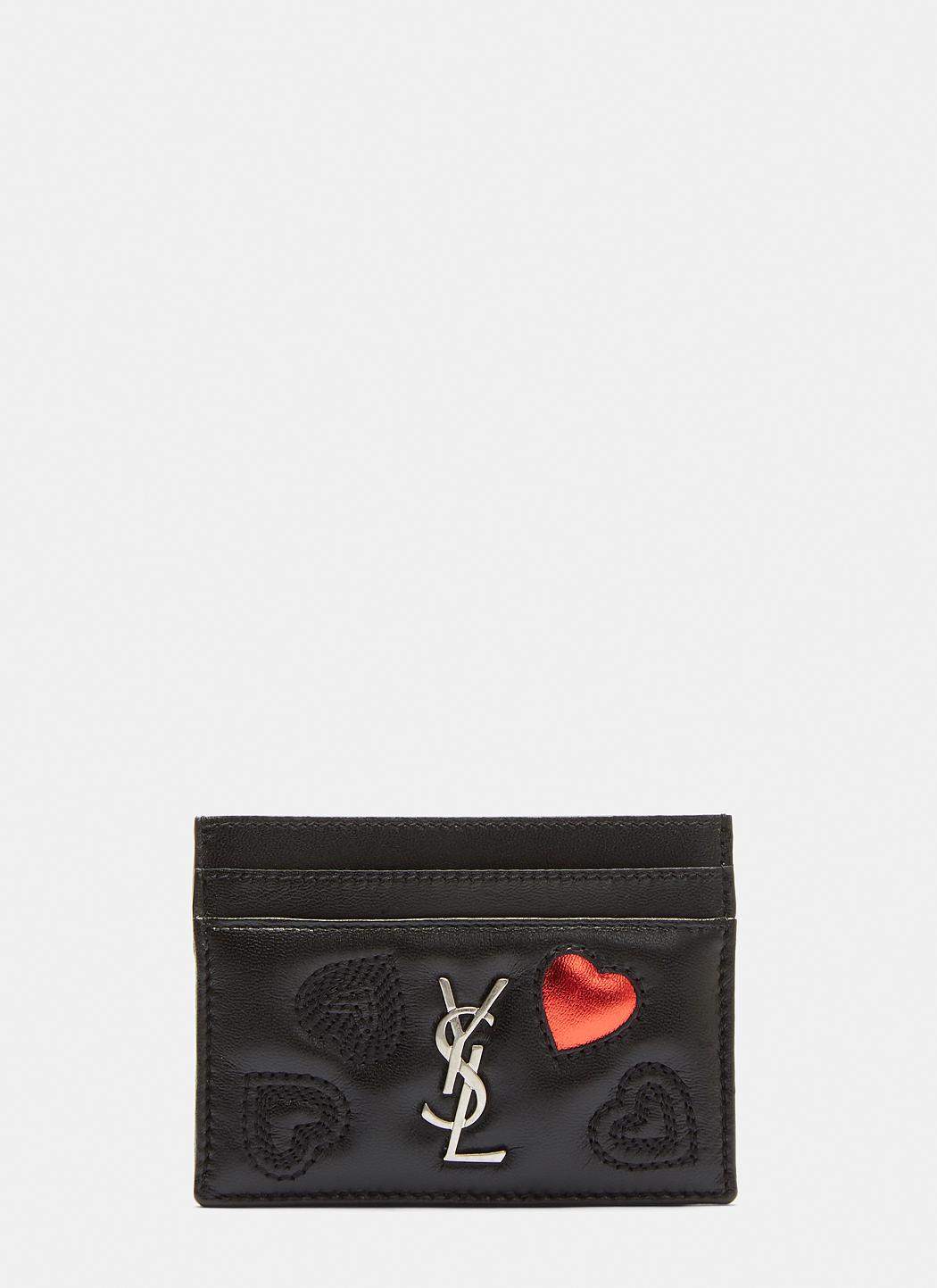 Leather Card Holder in Black - Saint Laurent