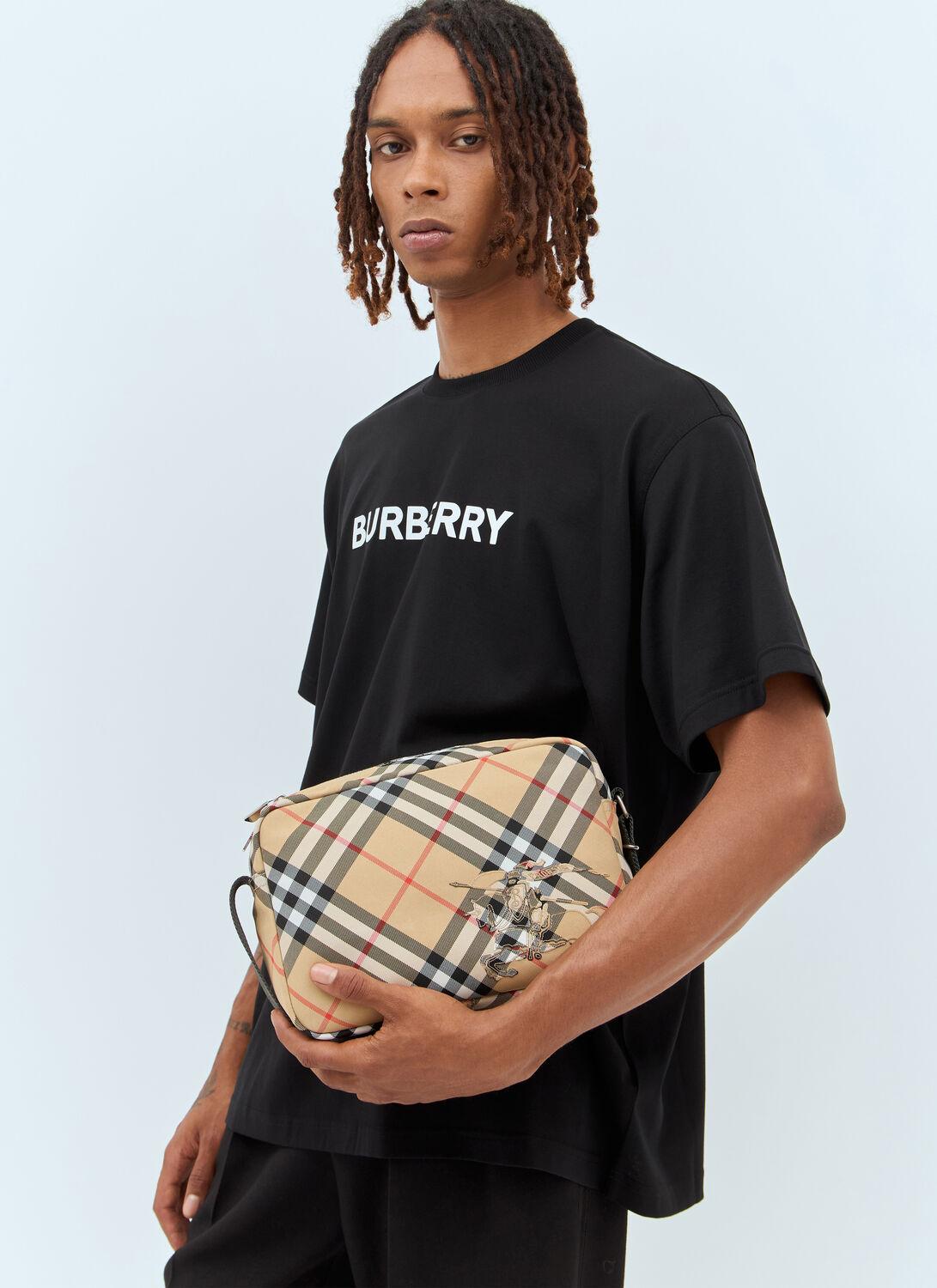 Burberry Check Crossbody Bag in Black for Men Lyst