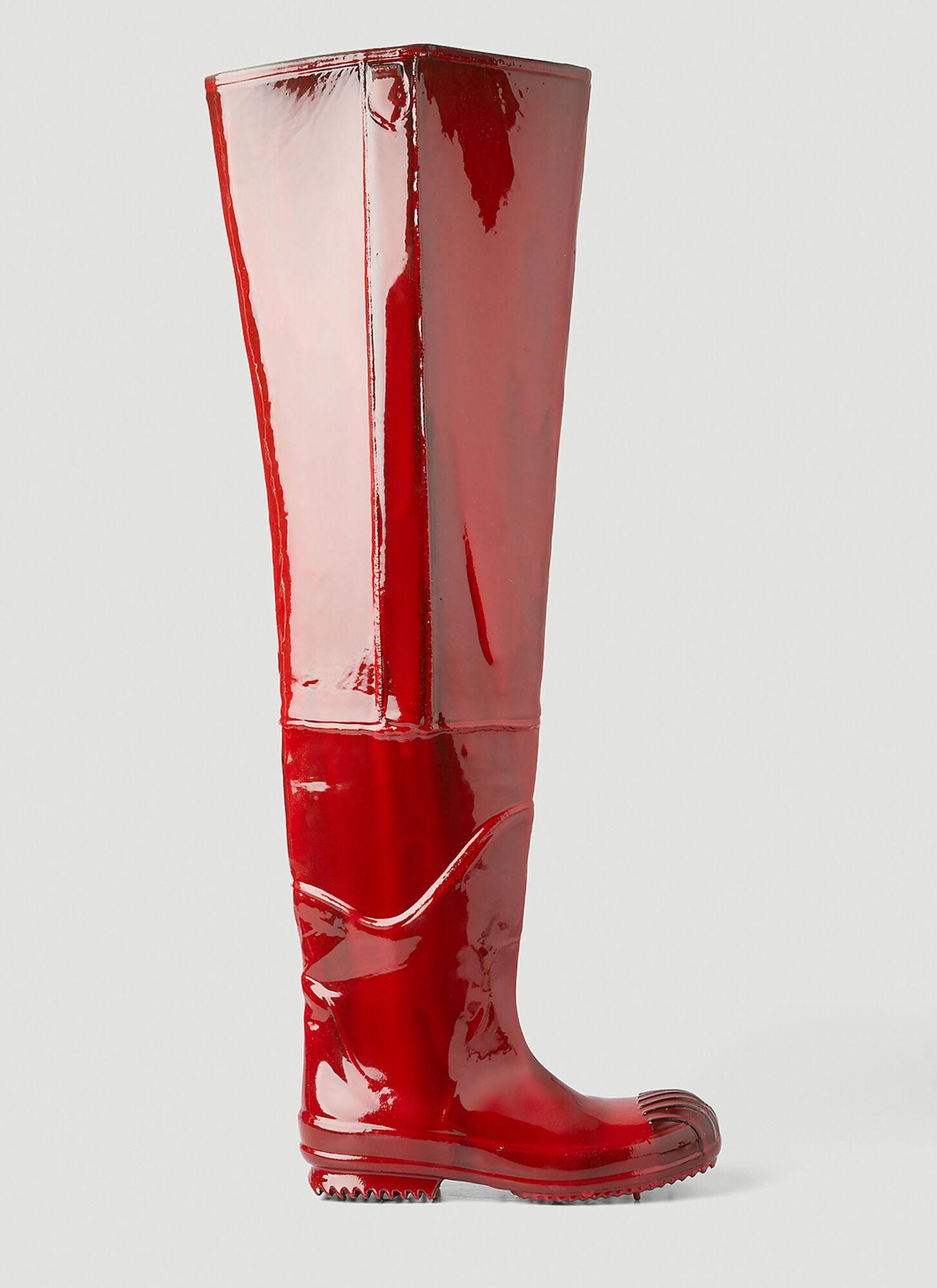 Maison Margiela Varnished Thigh High Boots in Red for Men | Lyst