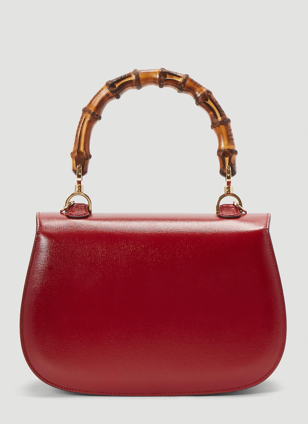 Gucci Red Suede and Leather Bamboo Handle Satchel Gucci | TLC