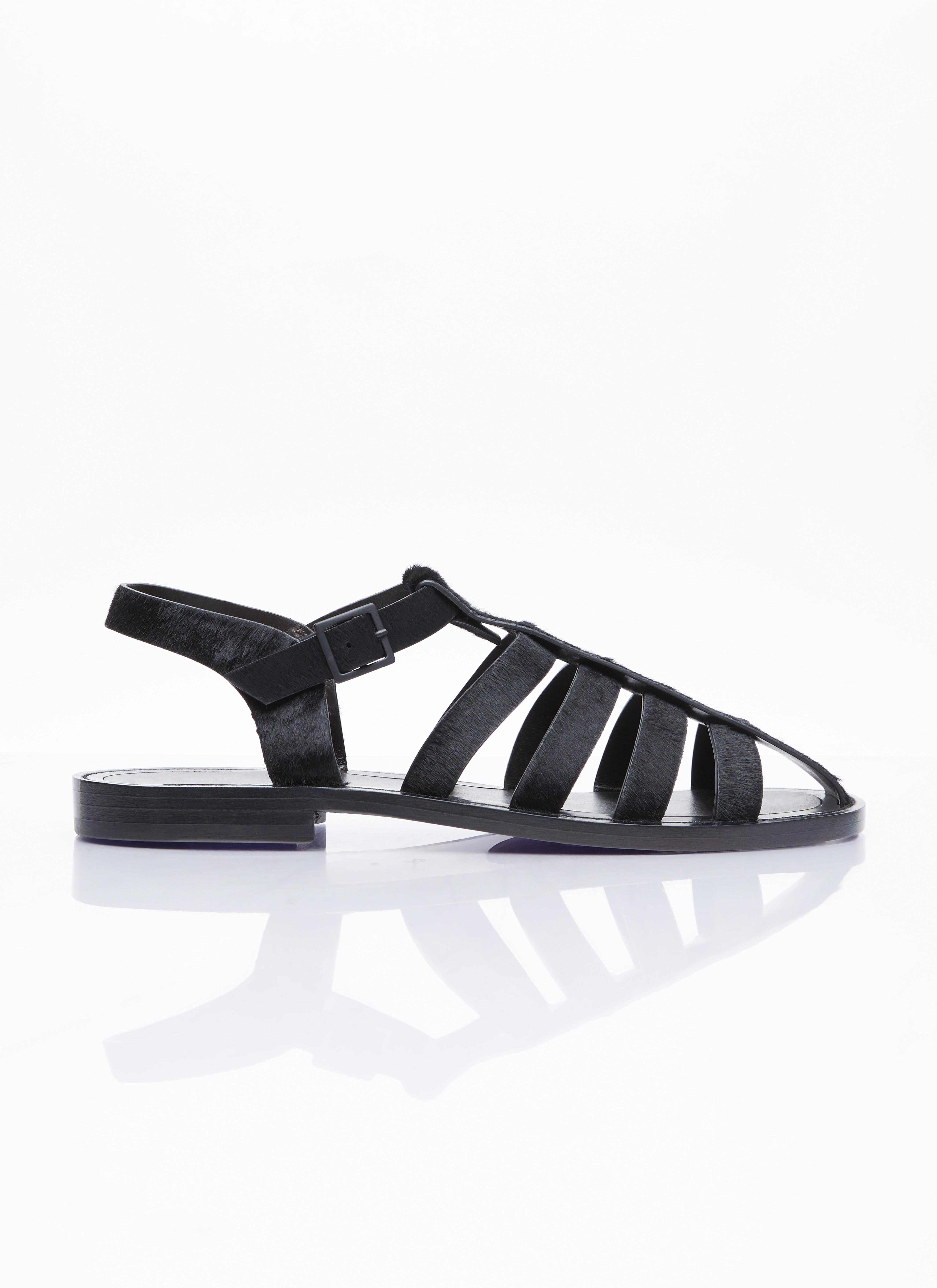 The Row Pablo Ponyhair Sandals in Black for Men | Lyst Canada
