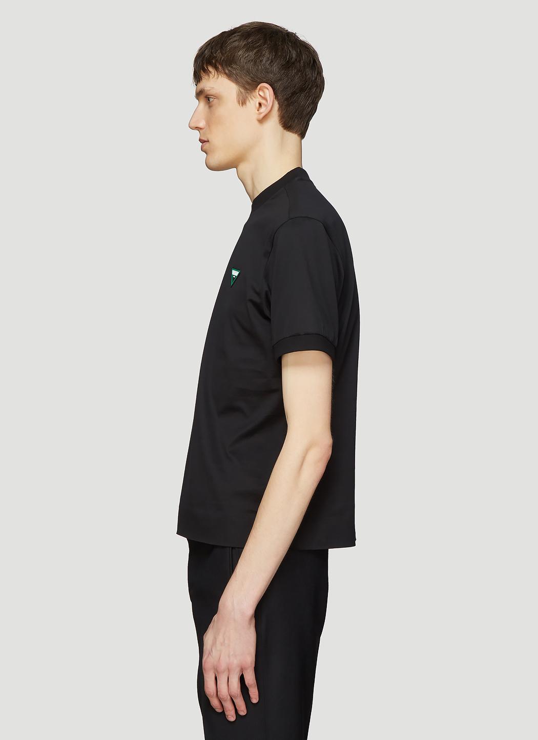 Prada Logo Triangle Cotton T-shirt in Nero (Black) for Men - Lyst