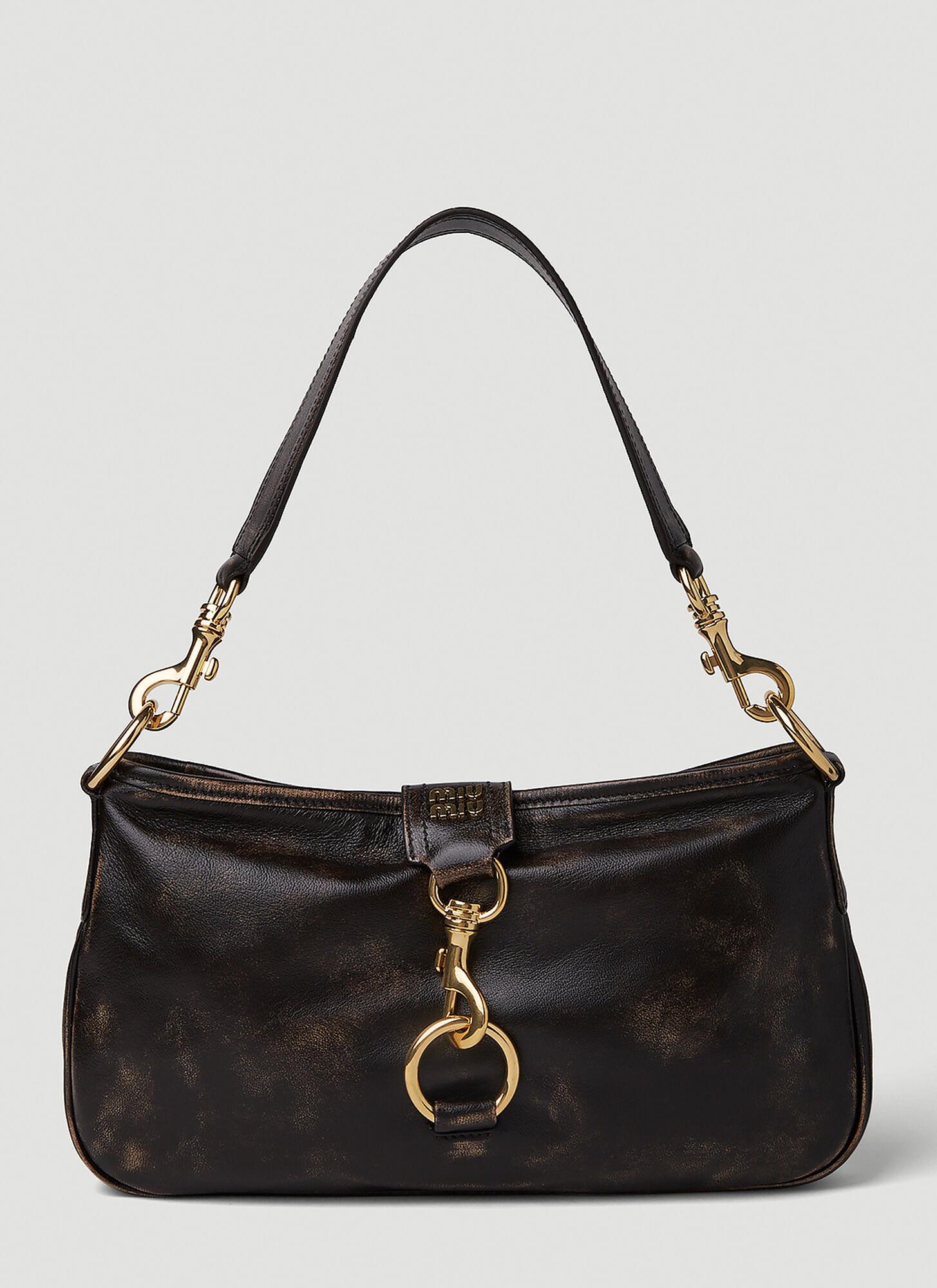 Miu Miu Powder Pink Nappa Leather Handbag in Brown | Lyst