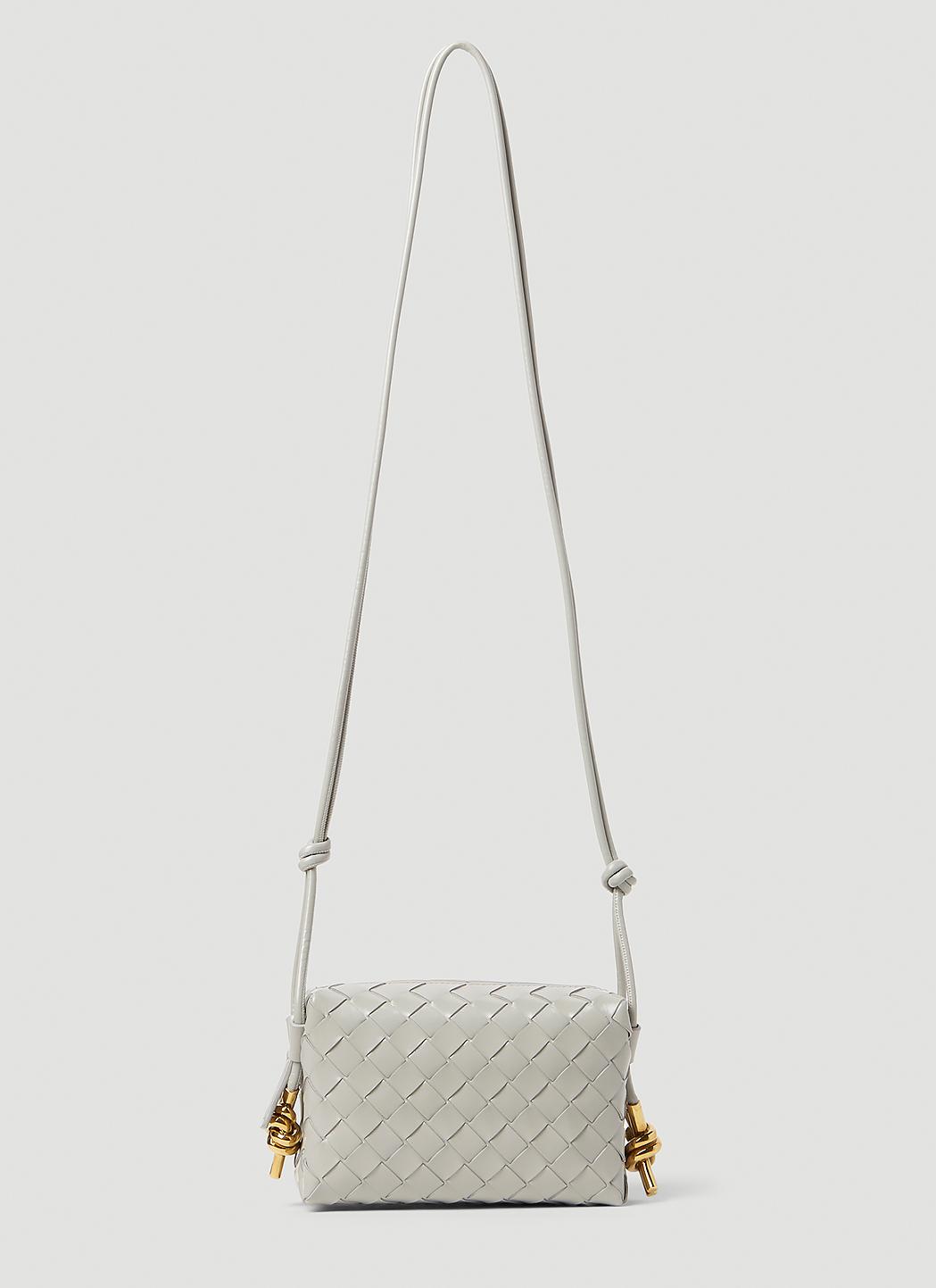 Bottega Veneta Mini Loop Leather Shoulder Bag In White