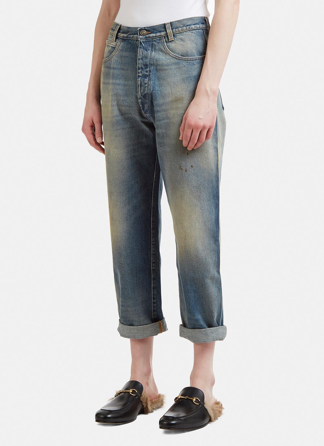 Gucci Tapered Denim Jeans In Blue for Men - Lyst