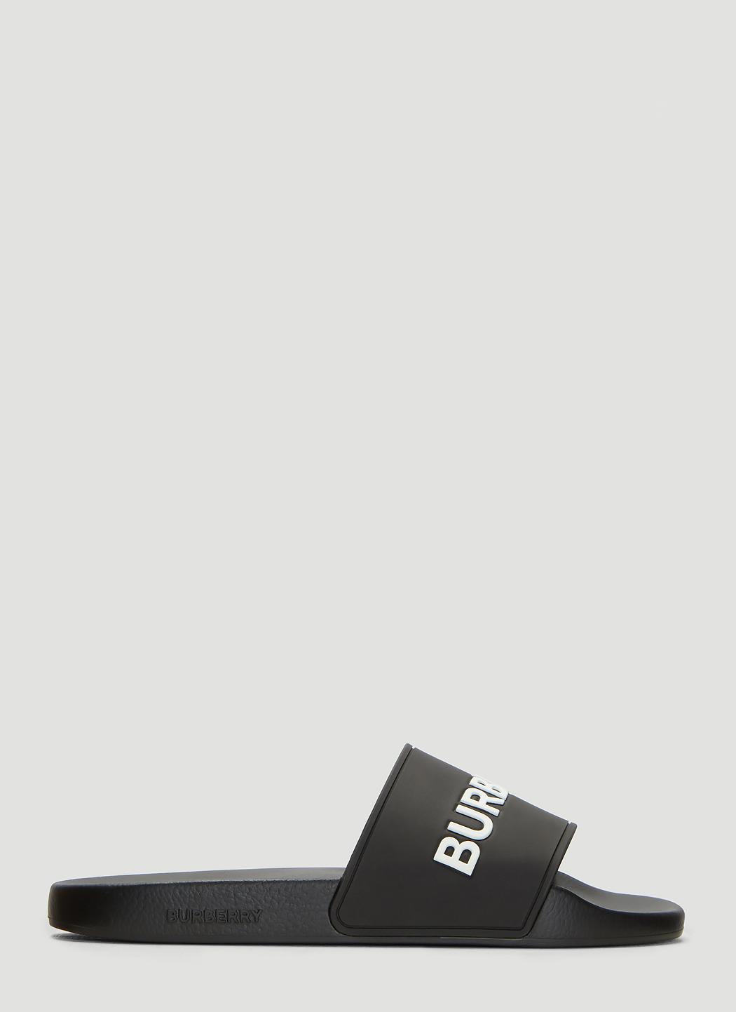 Burberry Kingdom Motif Slides in Black for Men - Save 49% - Lyst