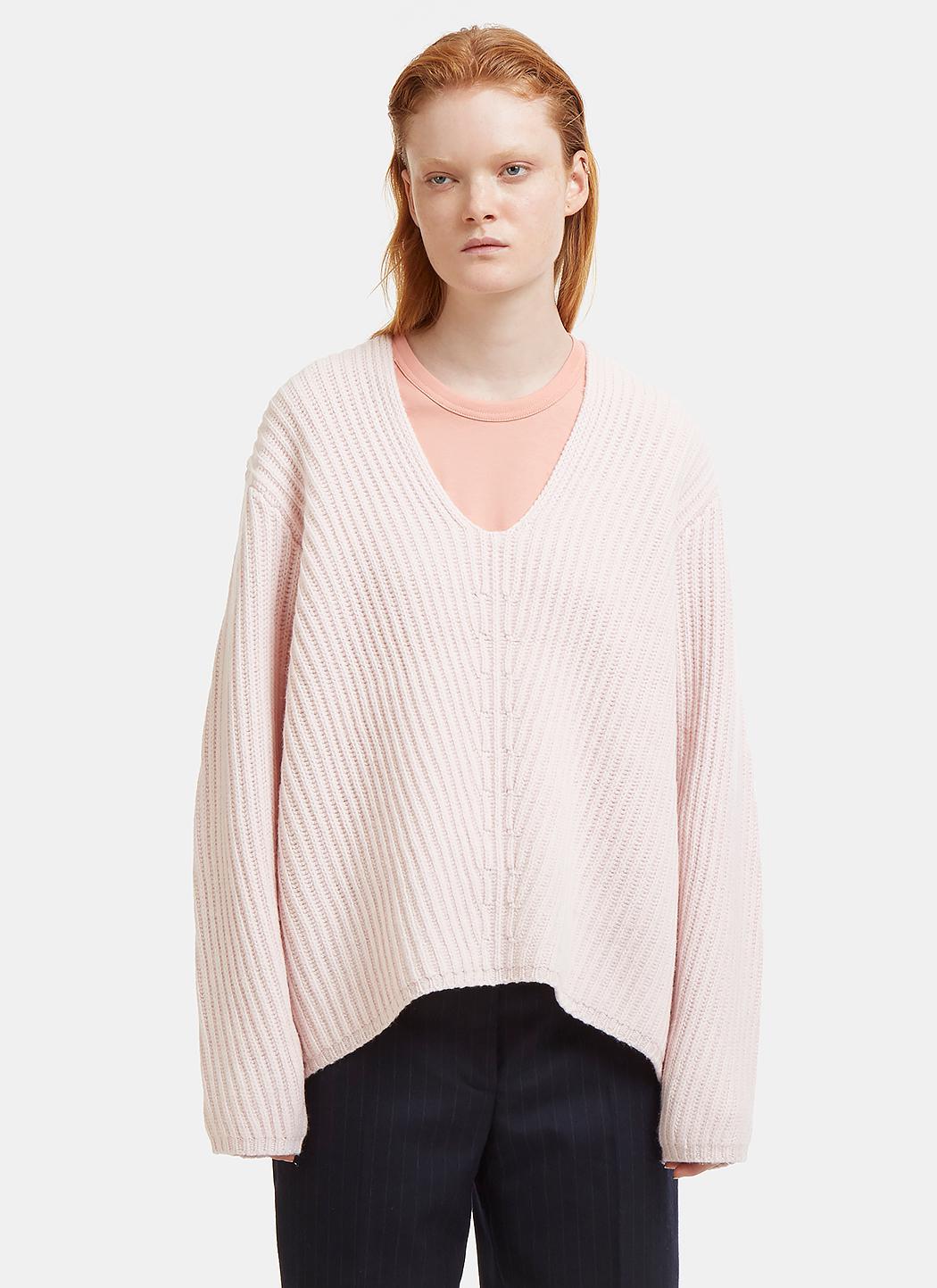 Acne Deborah Oversized Ribbed Knit Sweater In Pink in Pink | Lyst