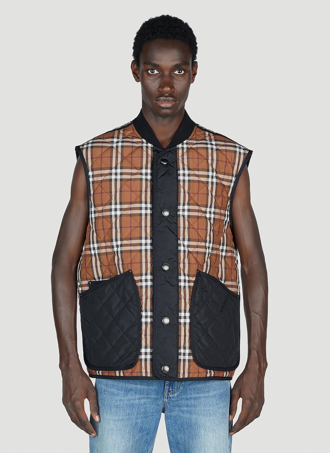 Burberry Weaverton Check Gilet in Blue for Men | Lyst UK